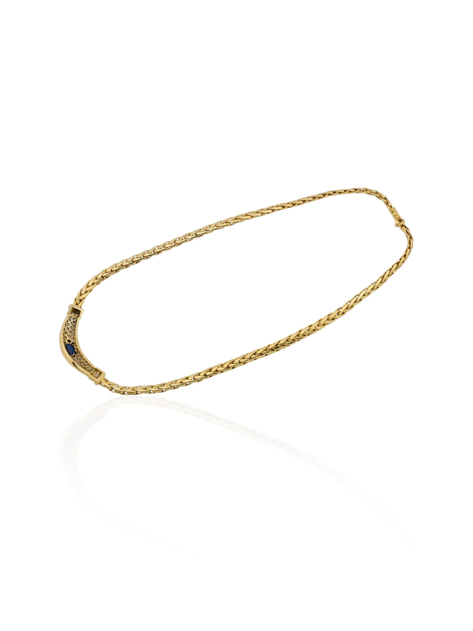 Sophia D Sapphire and Diamond Pendant Necklace in 18K Yellow Gold