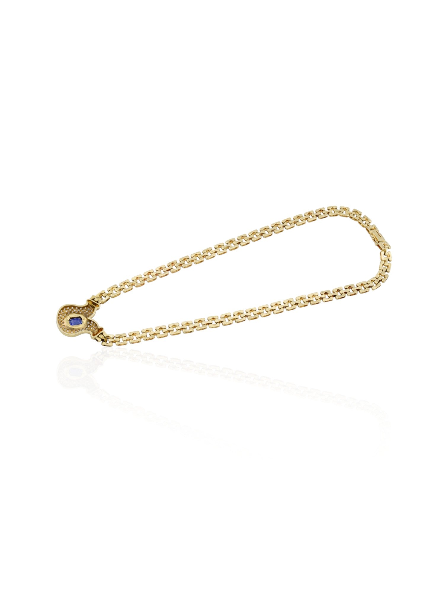 Sophia D Sapphire and Diamond Pendant Necklace in 18K Yellow Gold