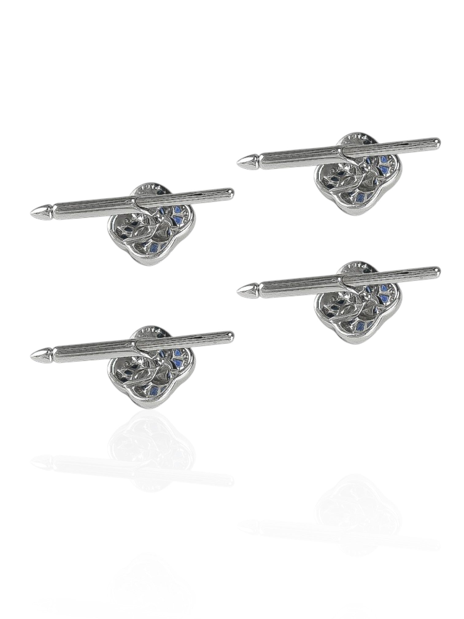 Sophia D Knot Design Sapphire and Diamond Studs in Platinum