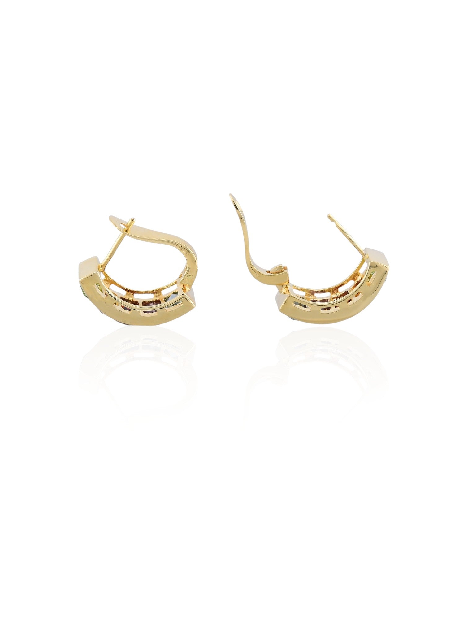 Sophia D Multi-Color Sapphire Huggies in 14K Yellow Gold