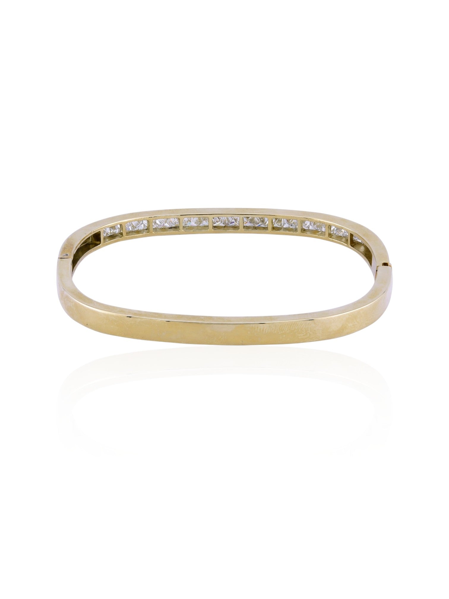 Sophia D Square Diamond Bangle in Yellow Gold
