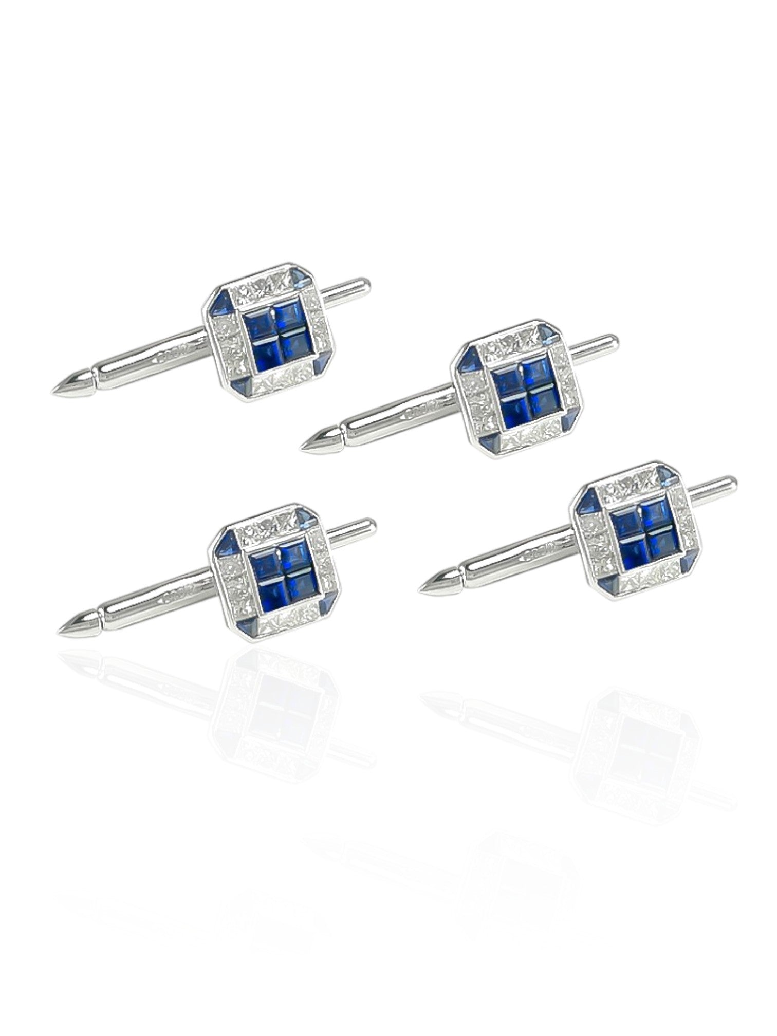 Sophia D Sapphire and Diamond Stud Set in Platinum