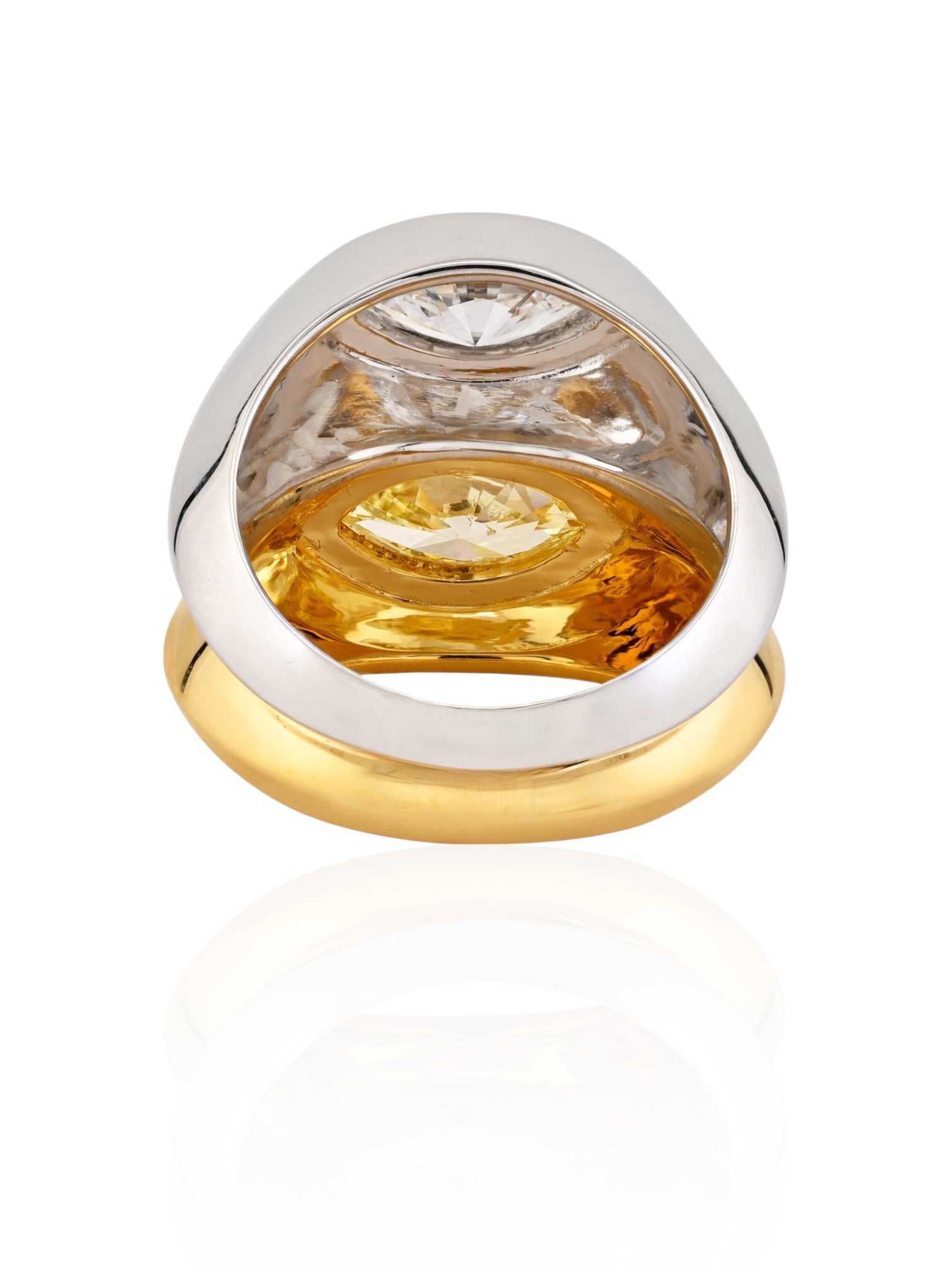 Sophia D Marquise Diamond Duo Ring in 18K Yellow and White Gold