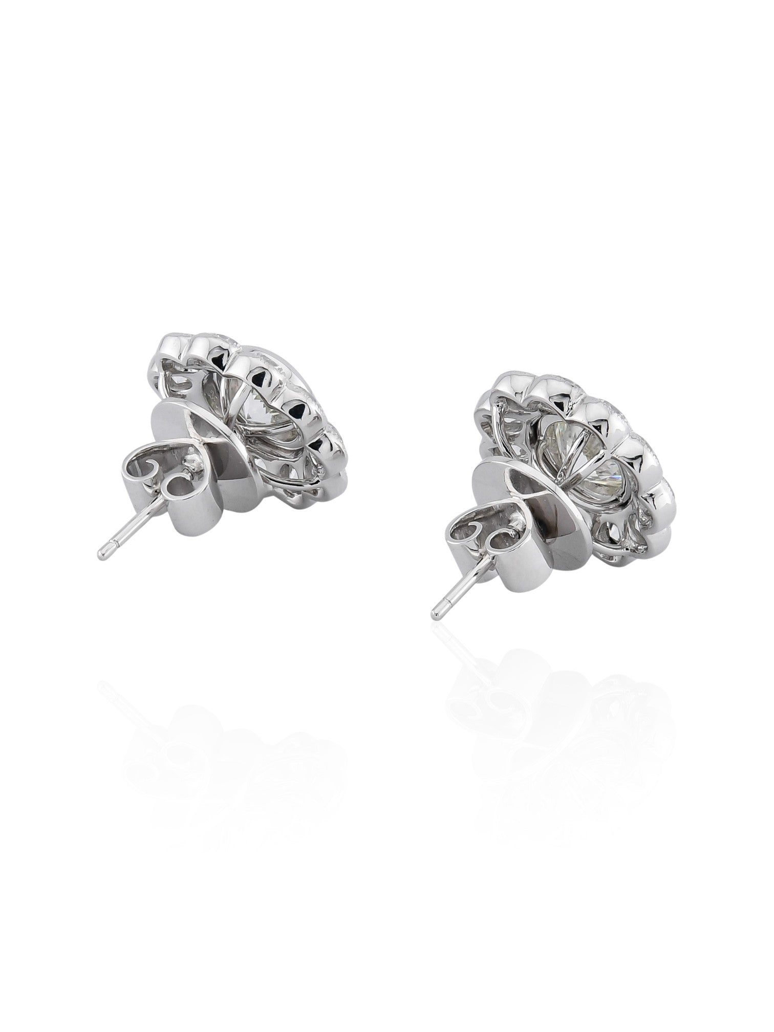 Sophia D Art Deco Diamond Cluster Earrings in Platinum