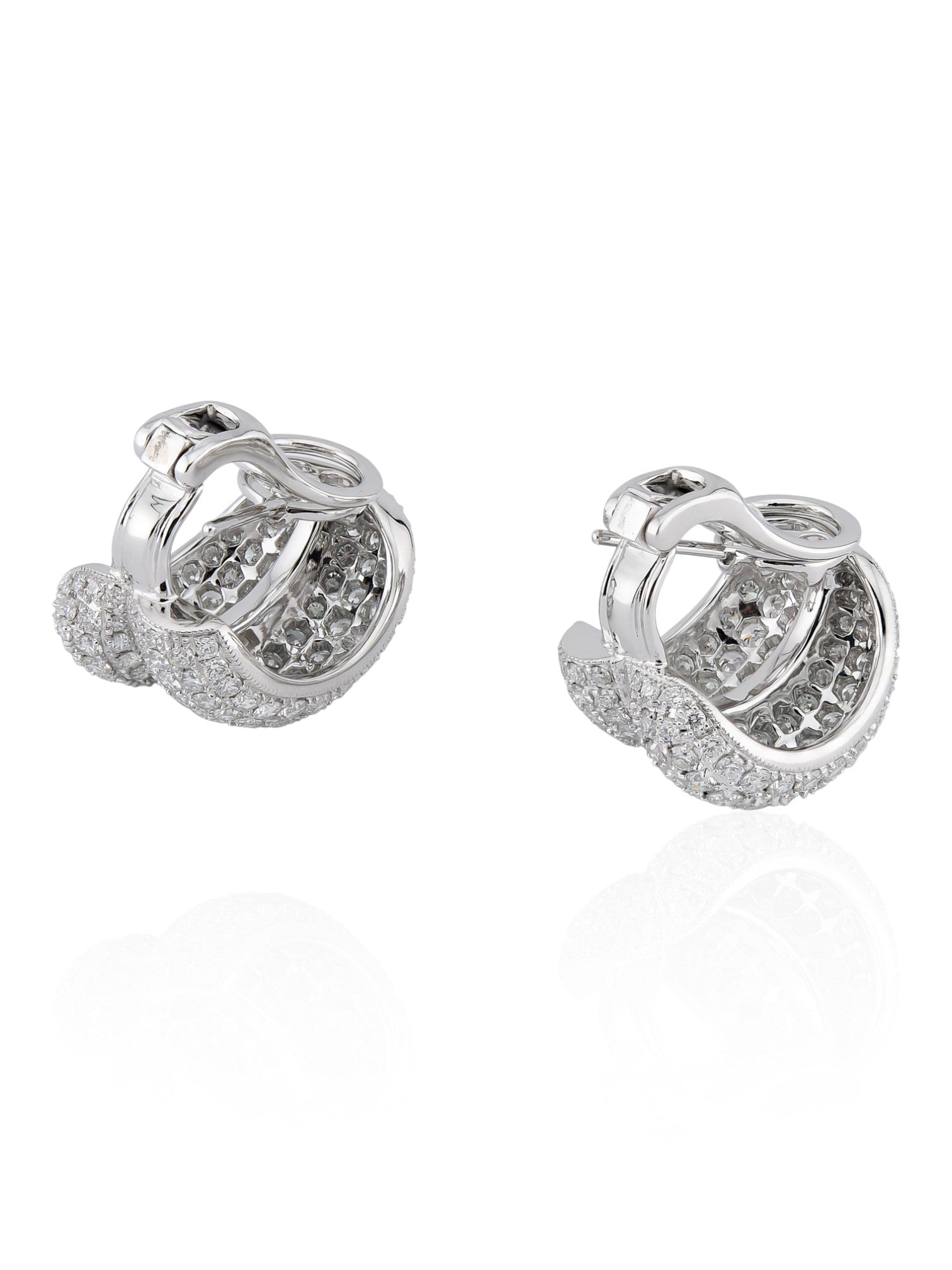 Sophia D Classic Diamond Pave Dome Earrings in Platinum