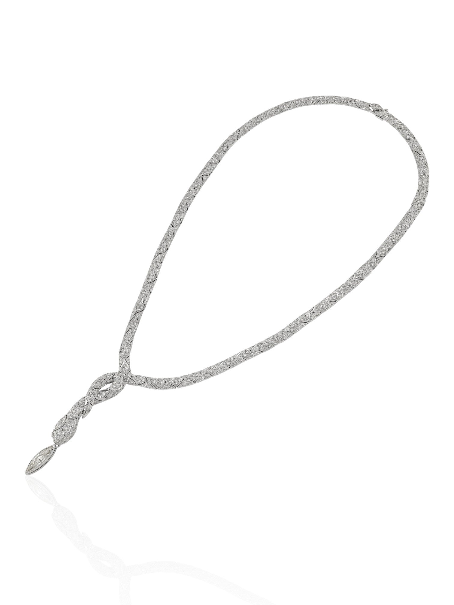 Sophia D Snake Motif Diamond Necklace in Platinum