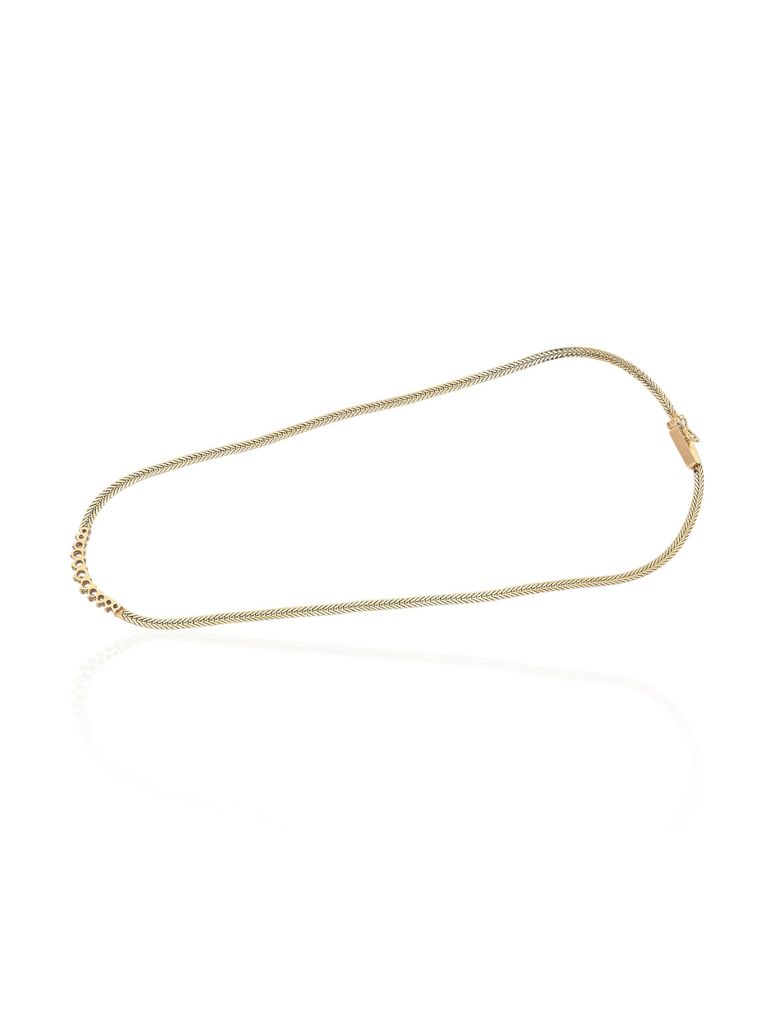 Sophia D Diamond Accent Chevron Necklace in Yellow Gold