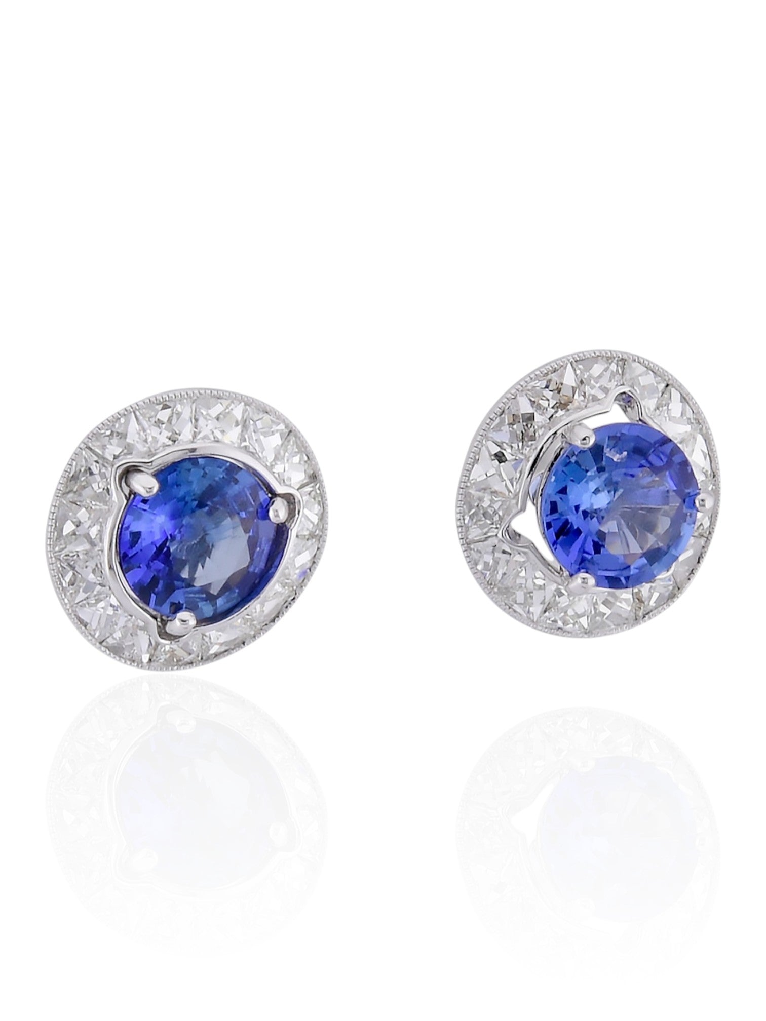 Sophia D Art Deco Sapphire and Diamond Jacket Earrings in Platinum