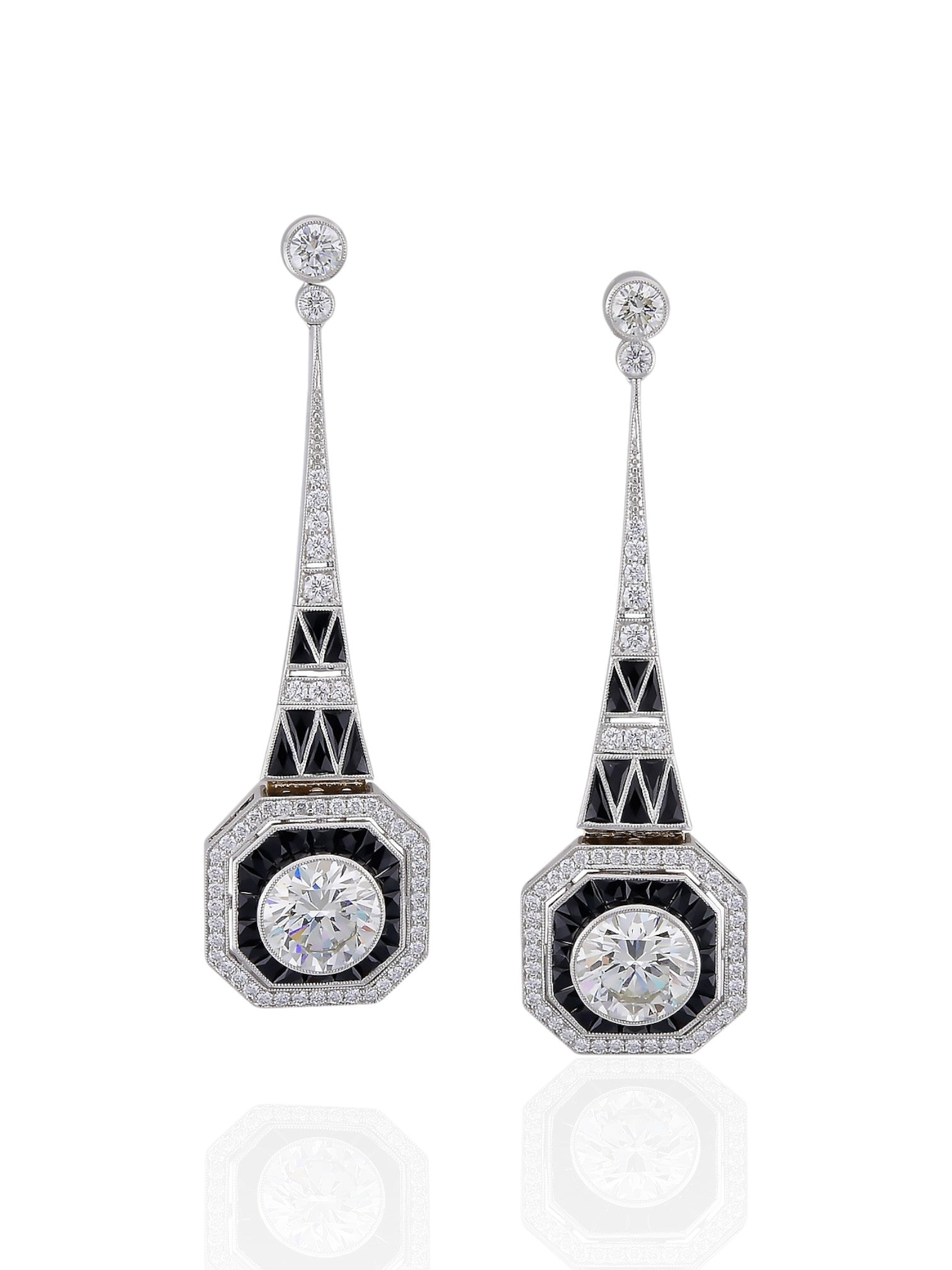 Sophia D Art Deco Transitional Earrings in Platinum