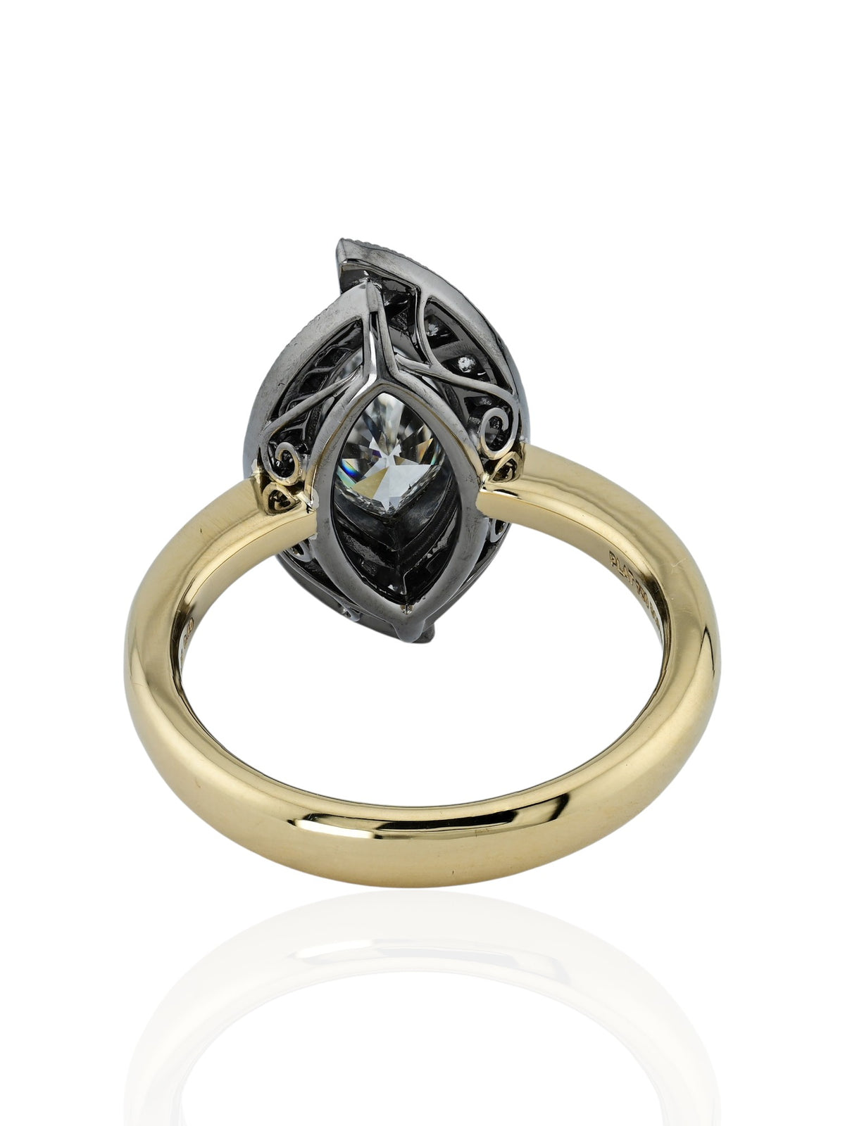 Sophia D Marquise Diamond Halo Ring in Platinum and 18K Yellow Gold