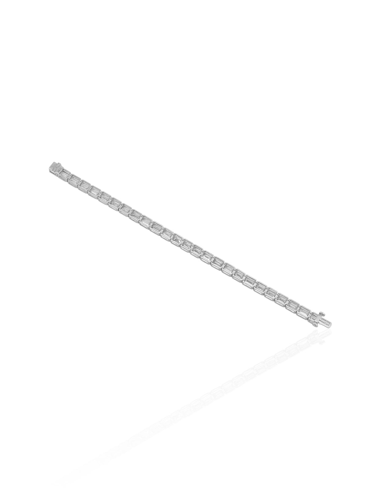 Sophia D. Emerald Cut Diamond Line Bracelet in Platinum