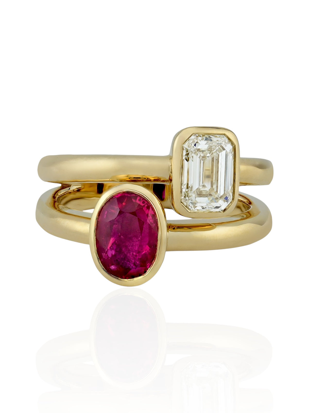 Sophia D. Ruby and Diamond Ring in 18K Yellow Gold