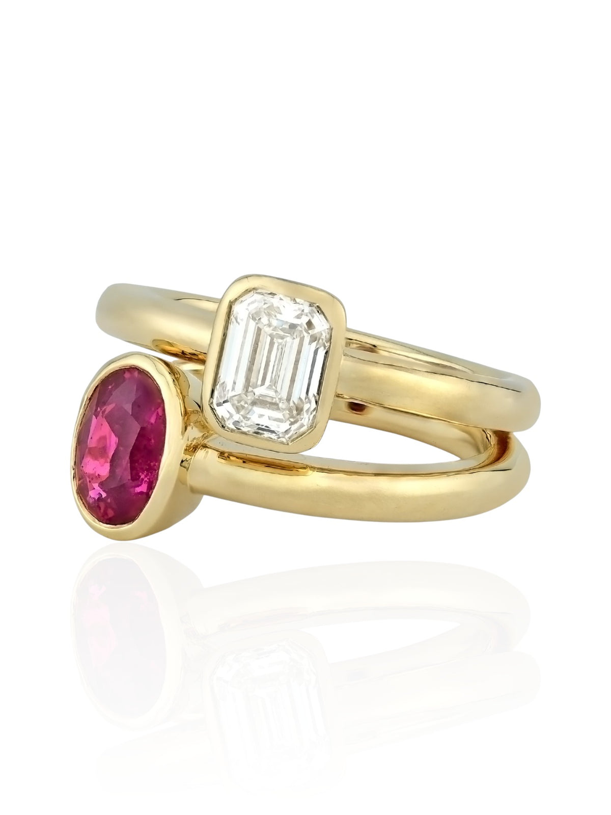 Sophia D. Ruby and Diamond Ring in 18K Yellow Gold