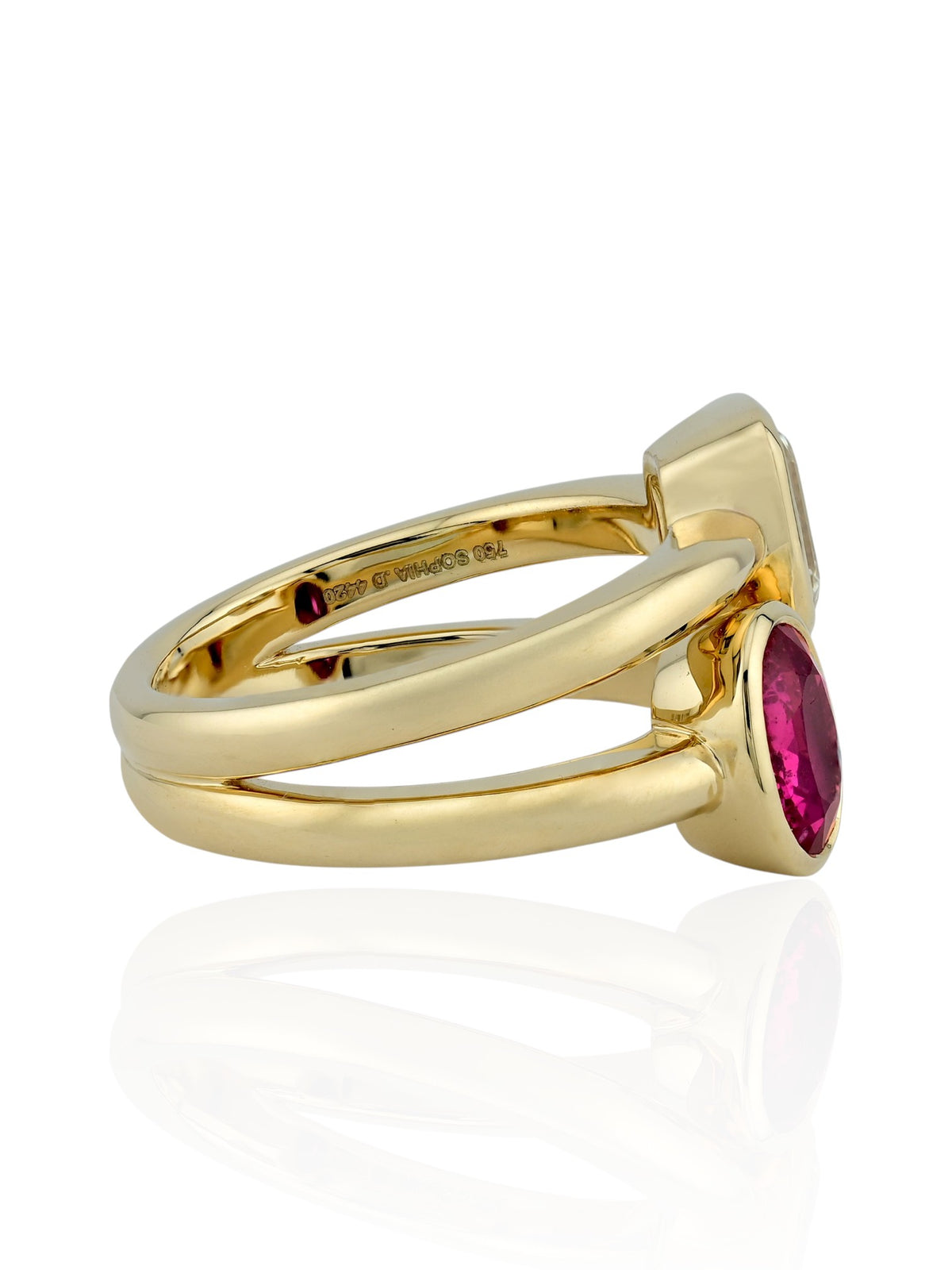 Sophia D. Ruby and Diamond Ring in 18K Yellow Gold