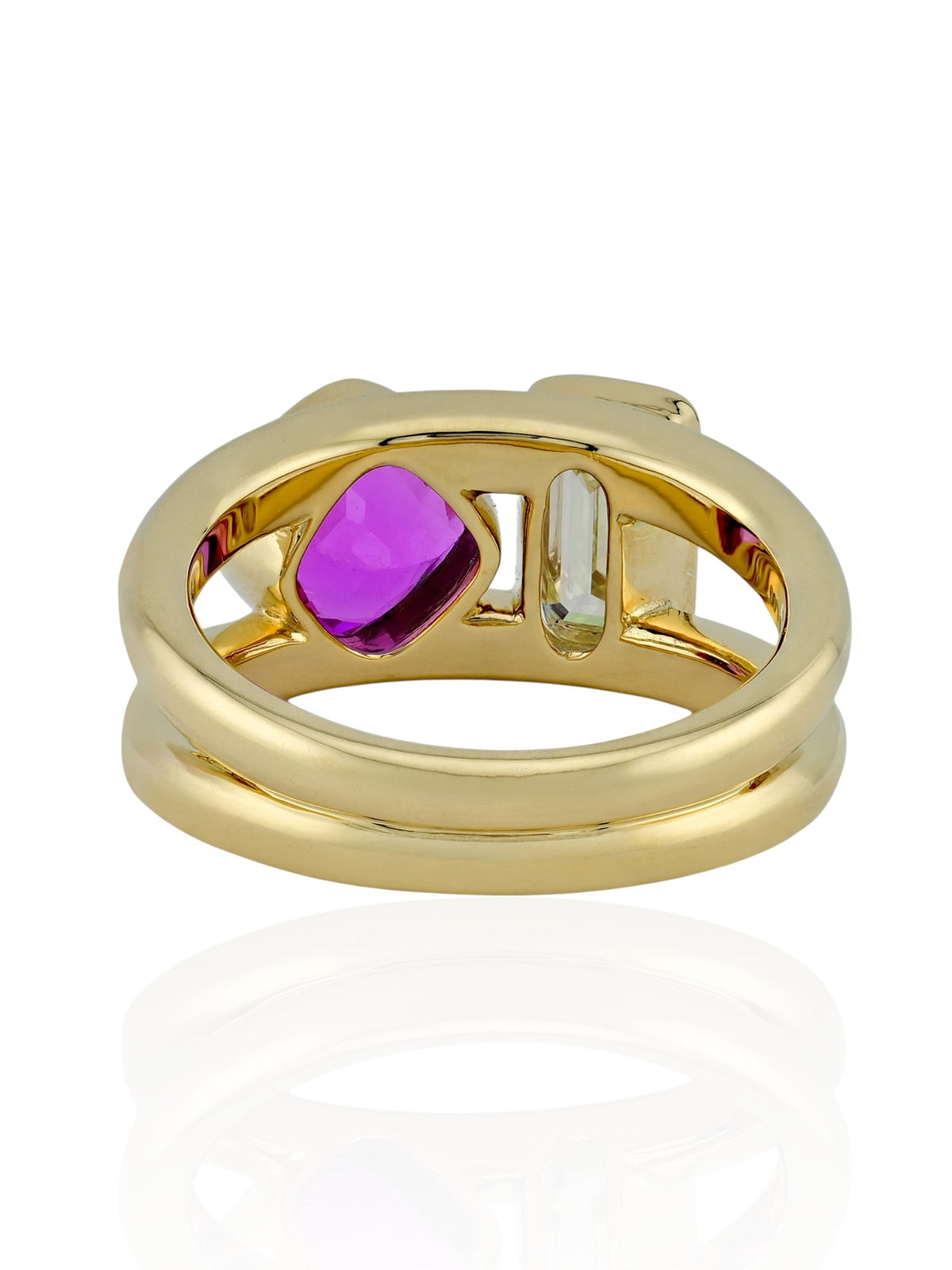 Sophia D. Pink Sapphire and Diamond Ring in 18K Yellow Gold