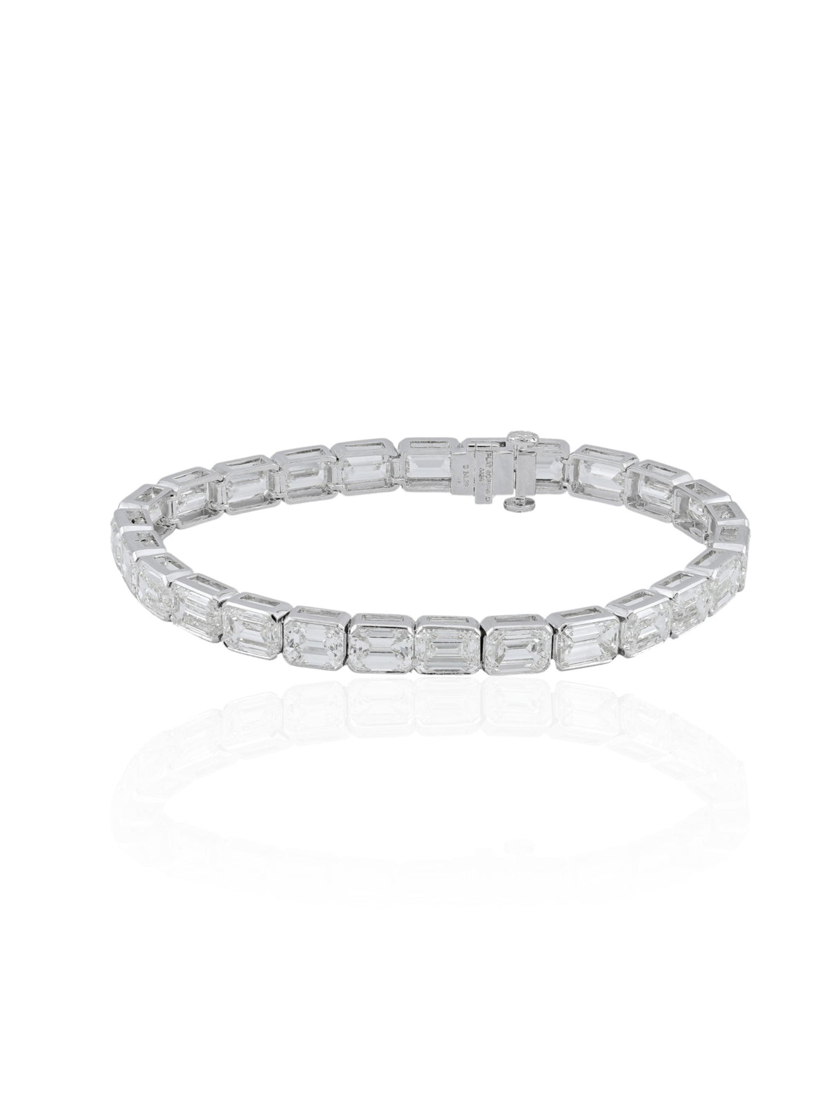 Sophia D. Emerald Cut Diamond Line Bracelet in Platinum