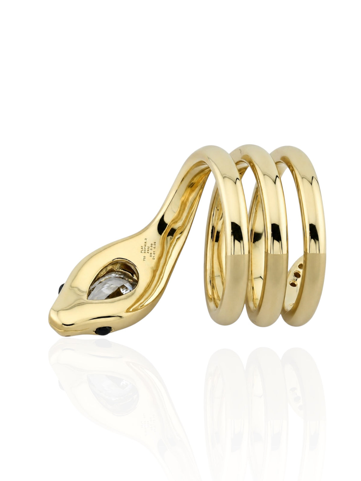 Sophia D. Diamond and Onyx Snake Ring in Platinum and 18K Yellow Gold