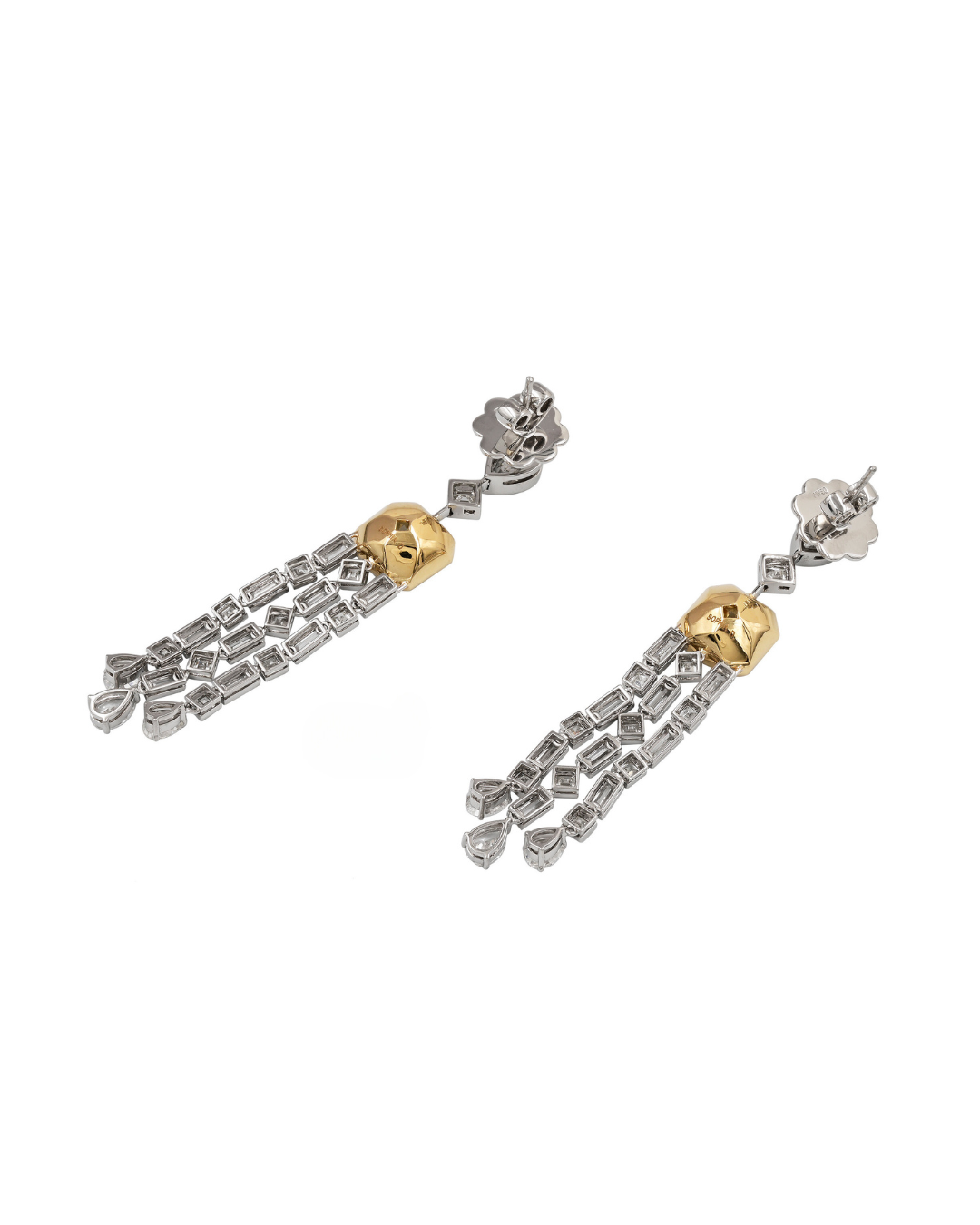 Sophia D. Radiant Yellow Diamond Earrings with Mixed Shape 3 Strand Drops