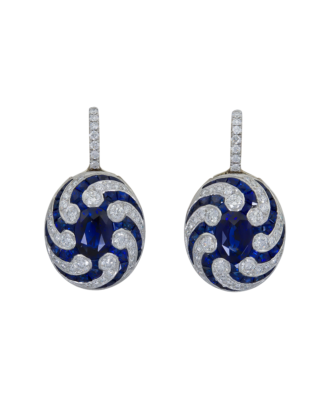 Sophia D. Transitional Sapphire Swirl Earrings