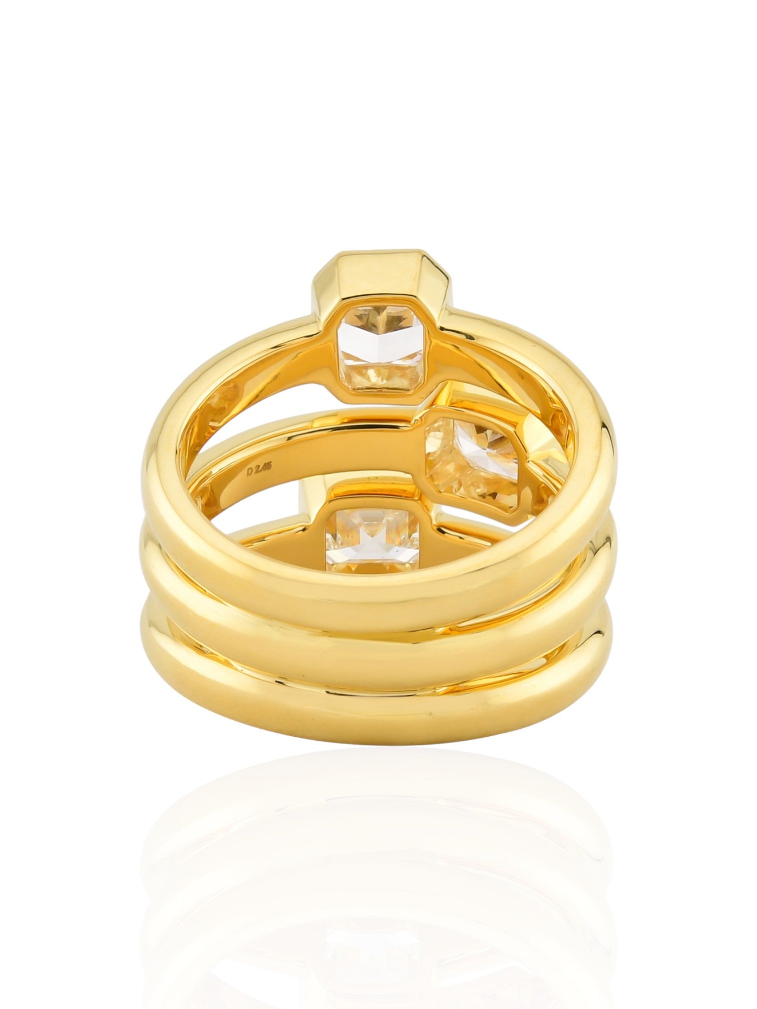 Sophia D Three-Stone Diamond 18K Yellow Gold Ring