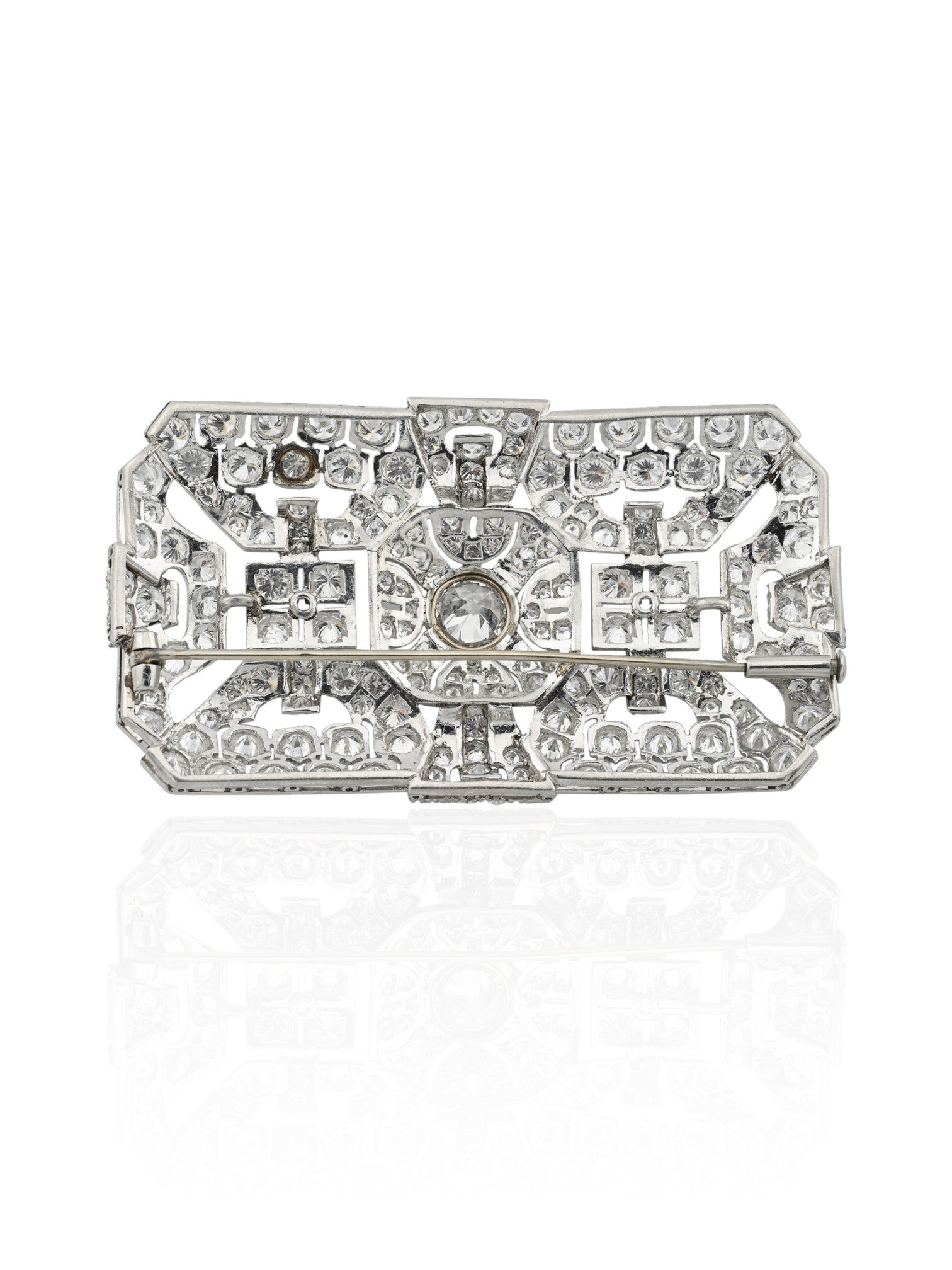 Sophia D Art Deco Platinum Diamond Brooch