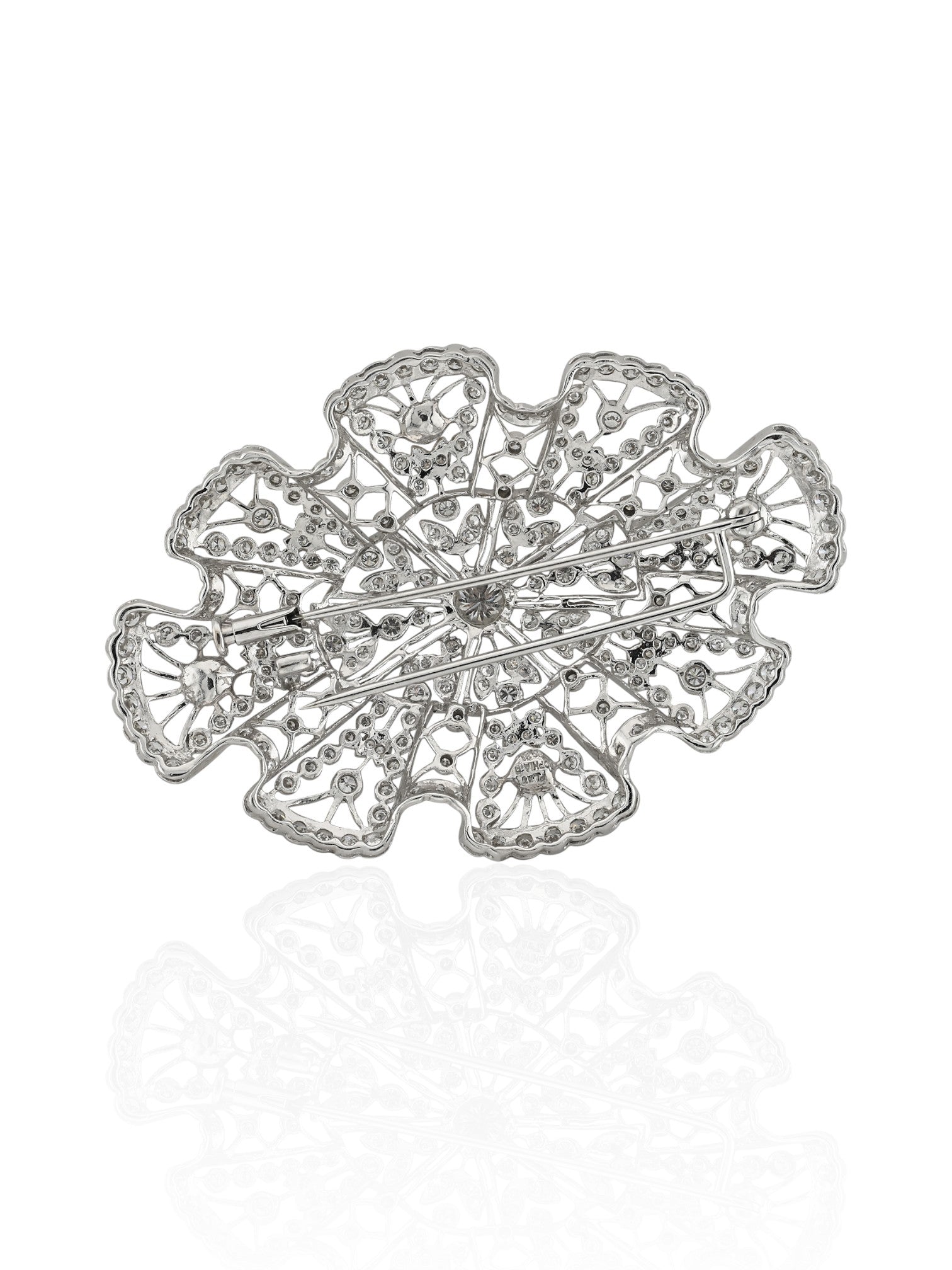 Platinum Pearl and Diamond Brooch