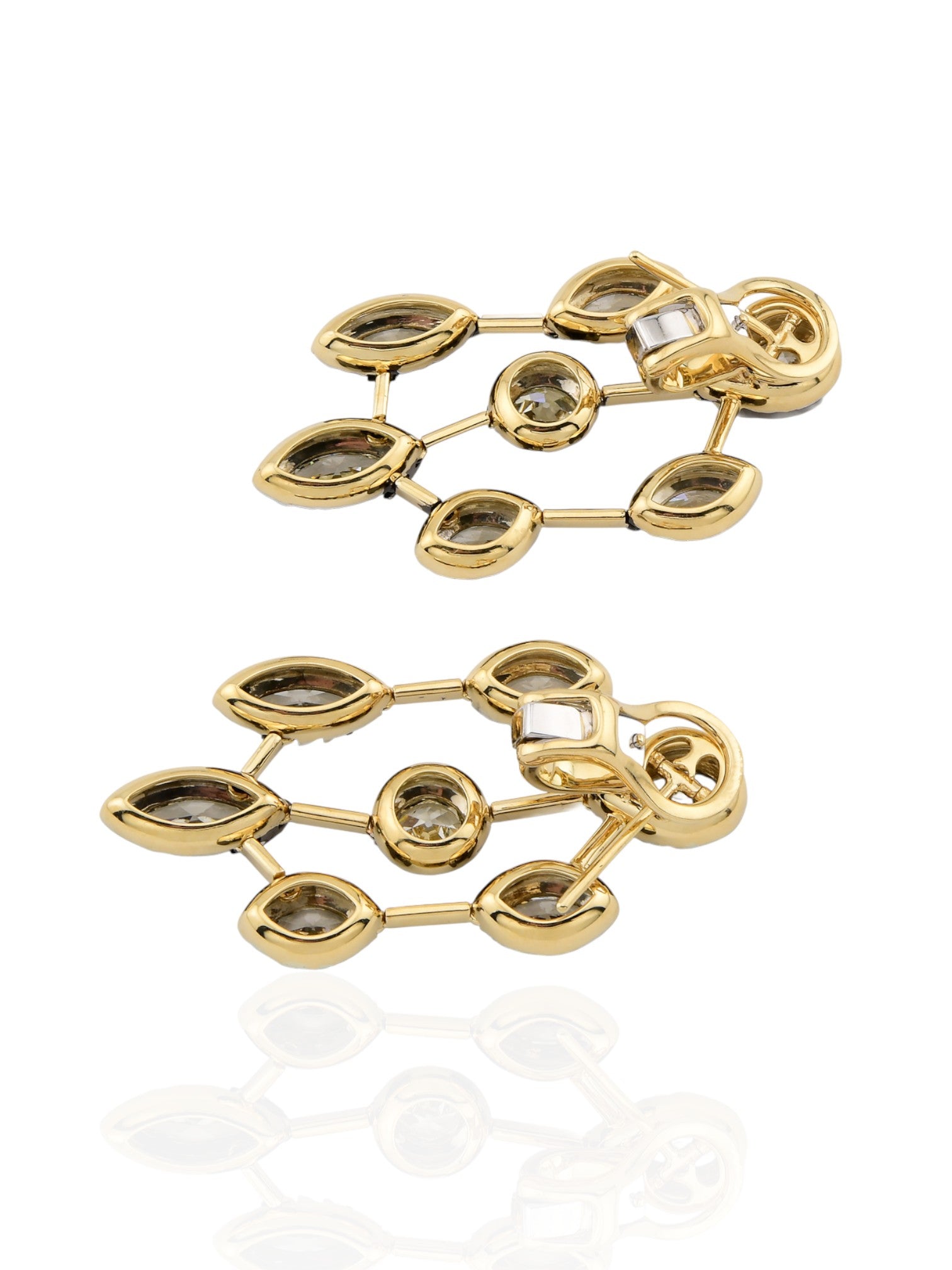 Sophia D Diamond Drop Earrings in 18K Yellow Gold and Silver