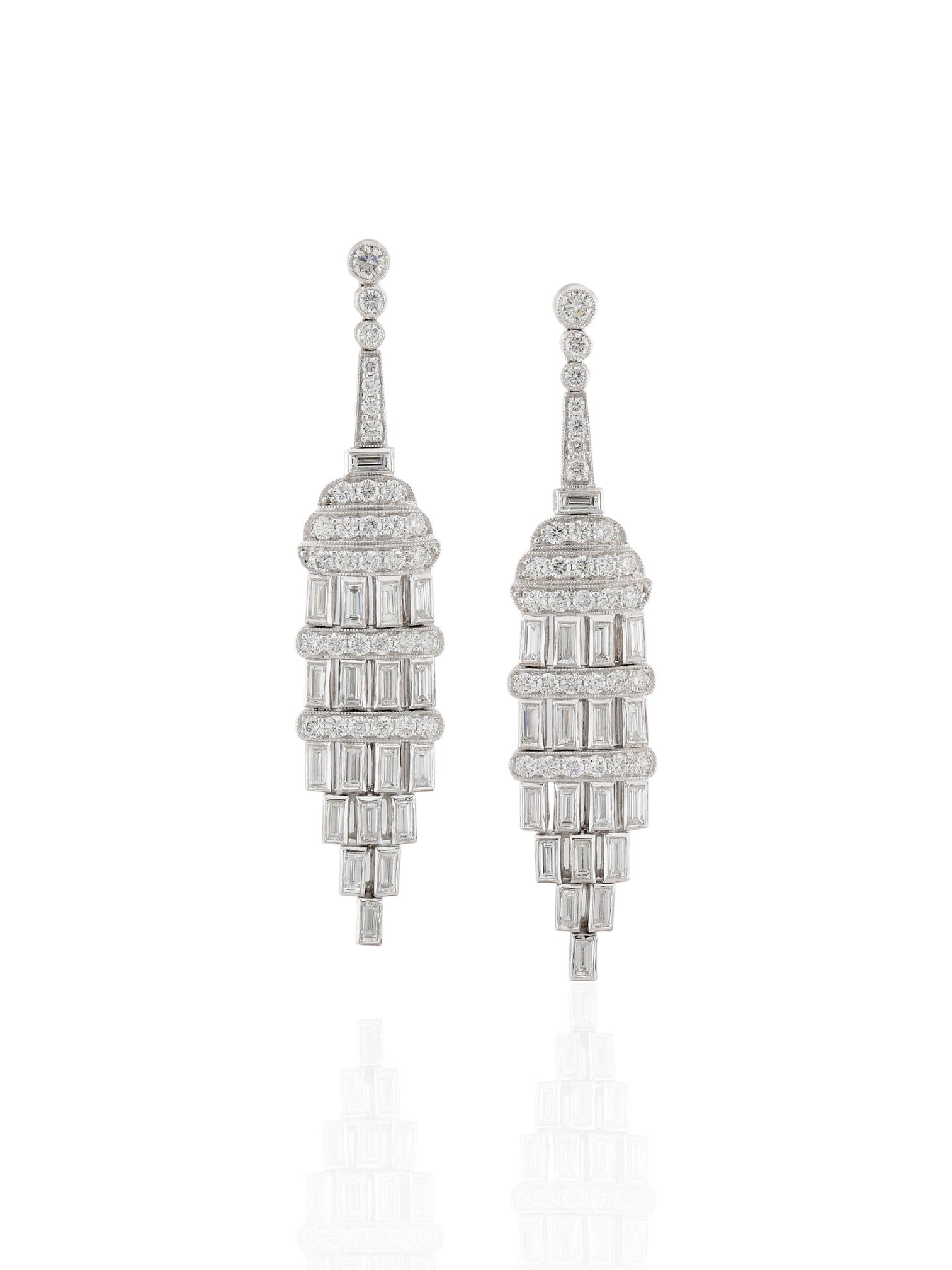 Sophia D Diamond Drop Earrings in Platinum