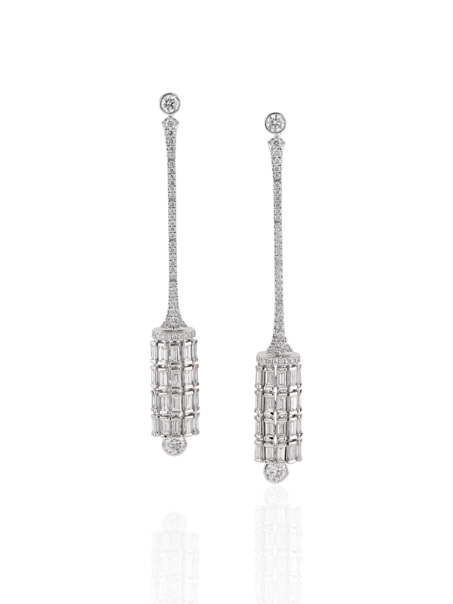 Sophia D. Art Deco Diamond Drop Earrings Platinum