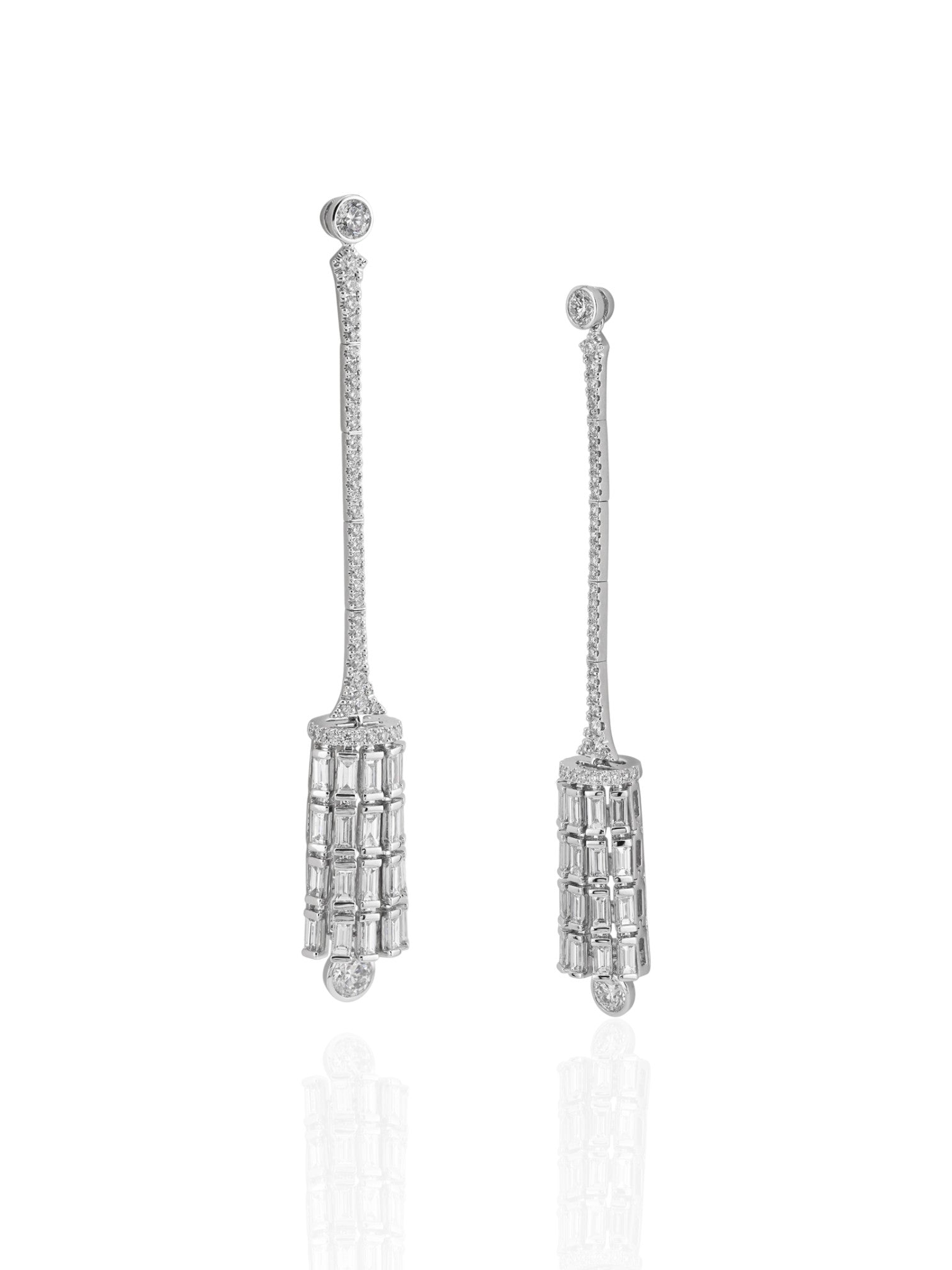 Sophia D. Art Deco Diamond Drop Earrings Platinum