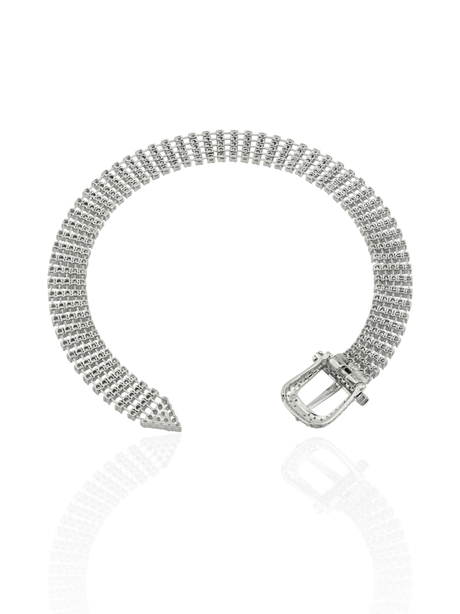 Sophia D Art Deco Diamond Buckle Wrap Bracelet-Choker Platinum
