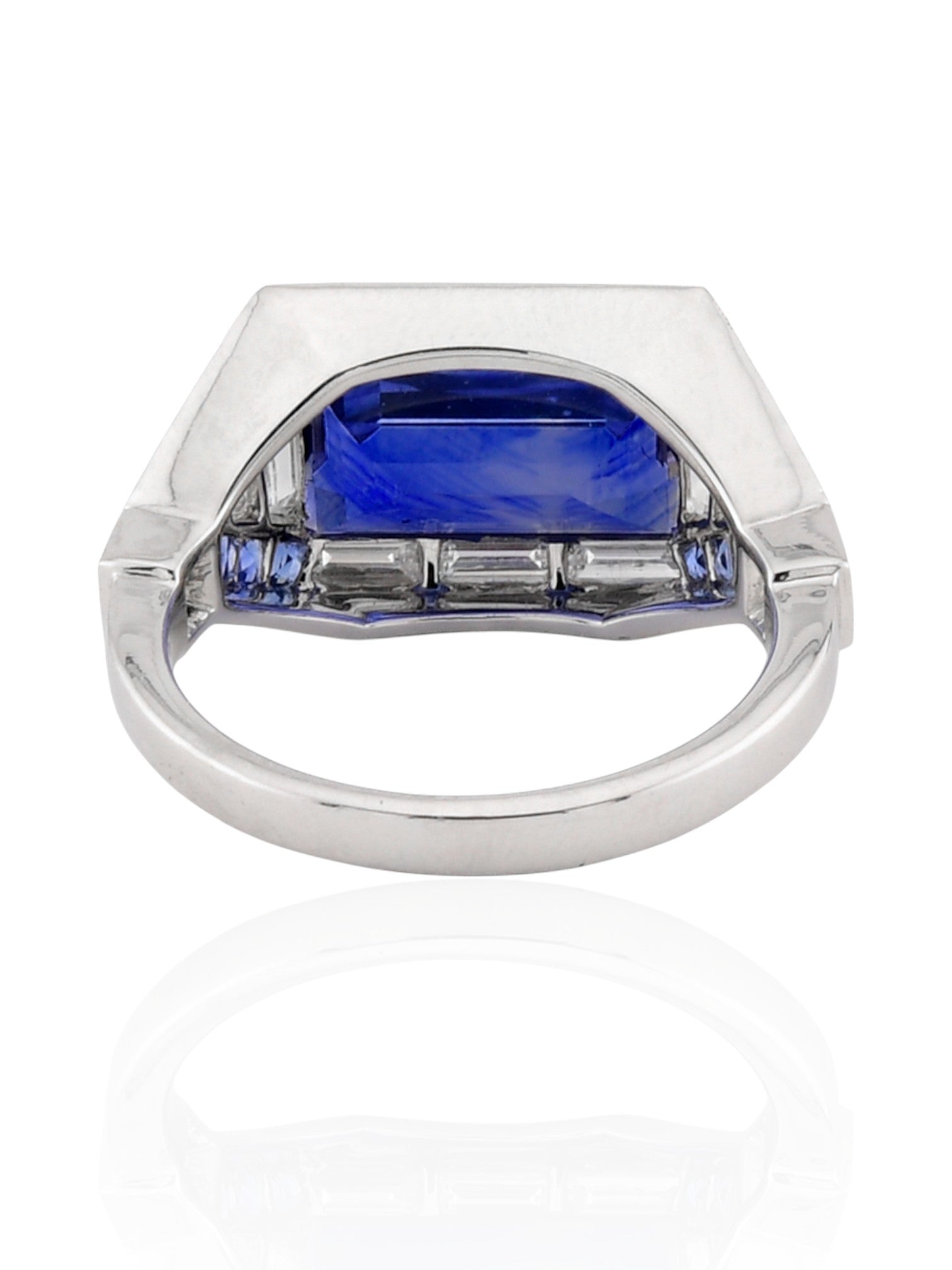 Sophia D Art Deco Mosaic Sapphire and Diamond Ring