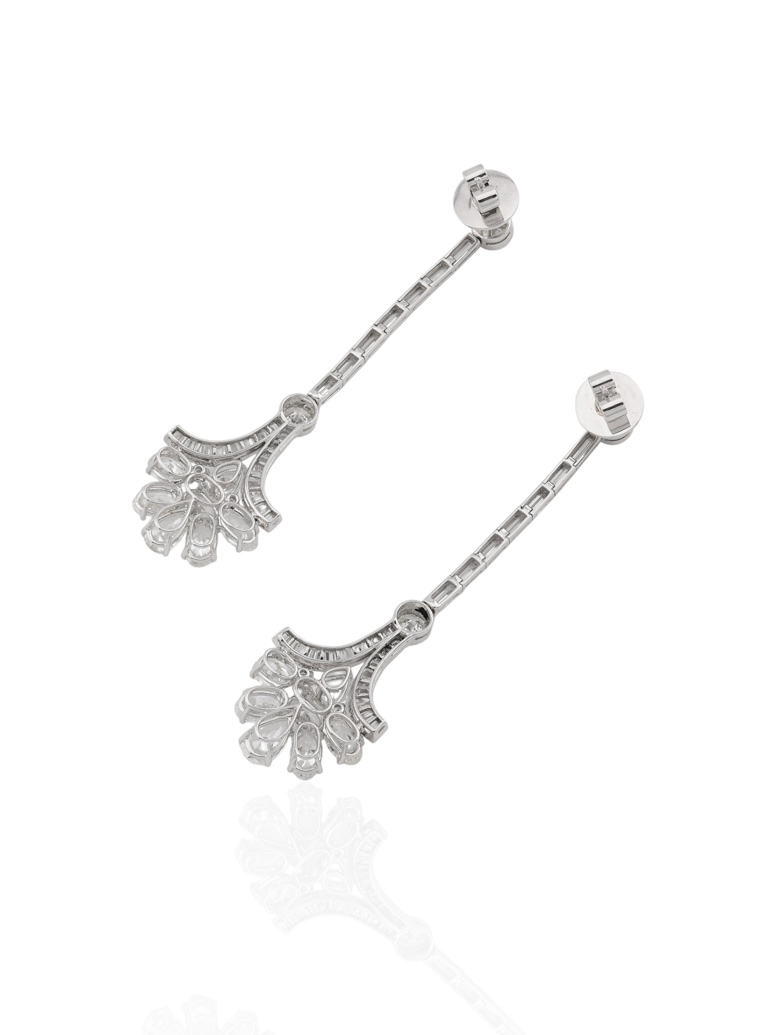 Sophia D Art Deco Diamond Drop Earrings Platinum