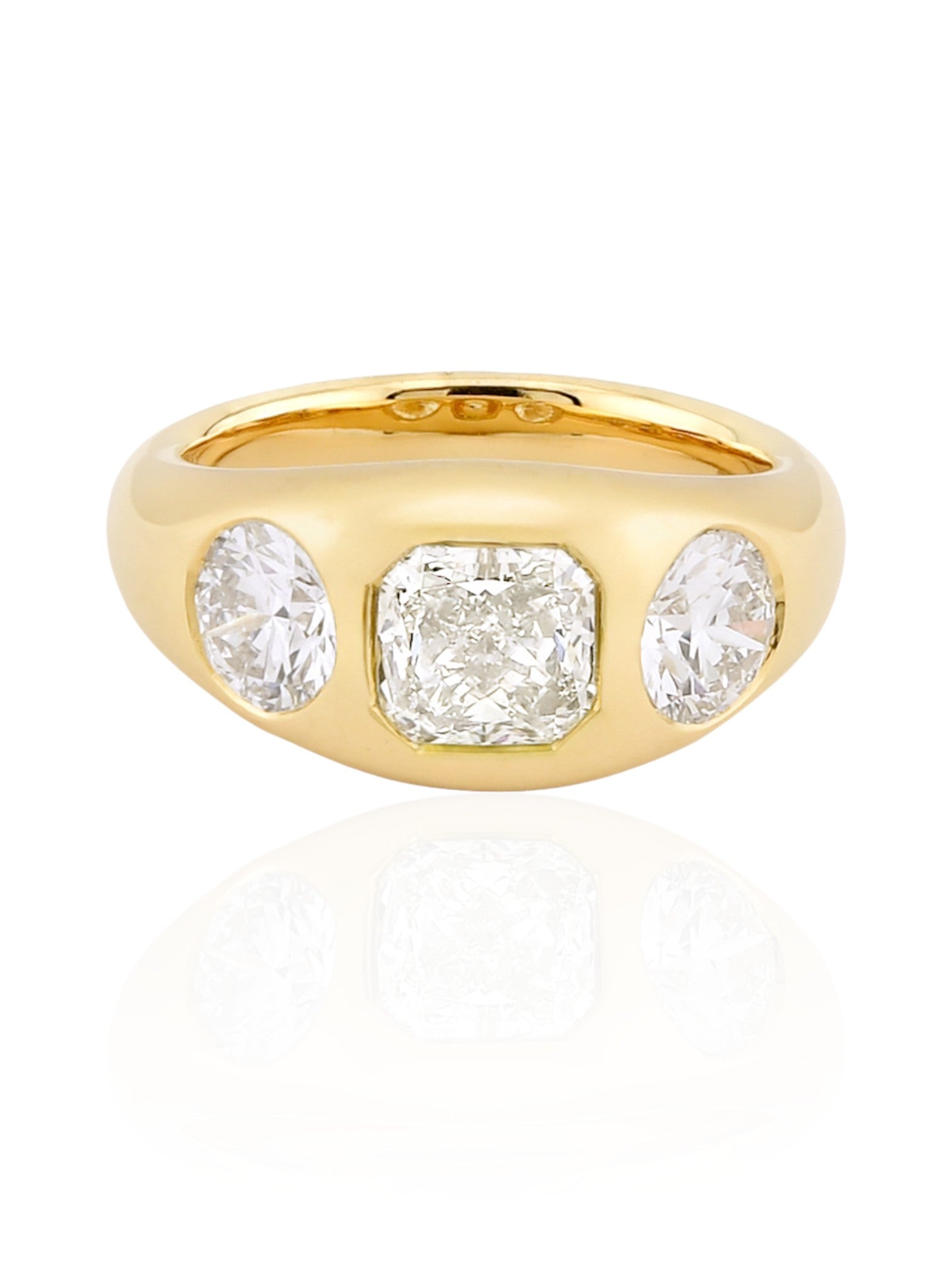 Sophia D Joseph Collection Three-Stone Gypsy Ring in 18K Yellow Gold