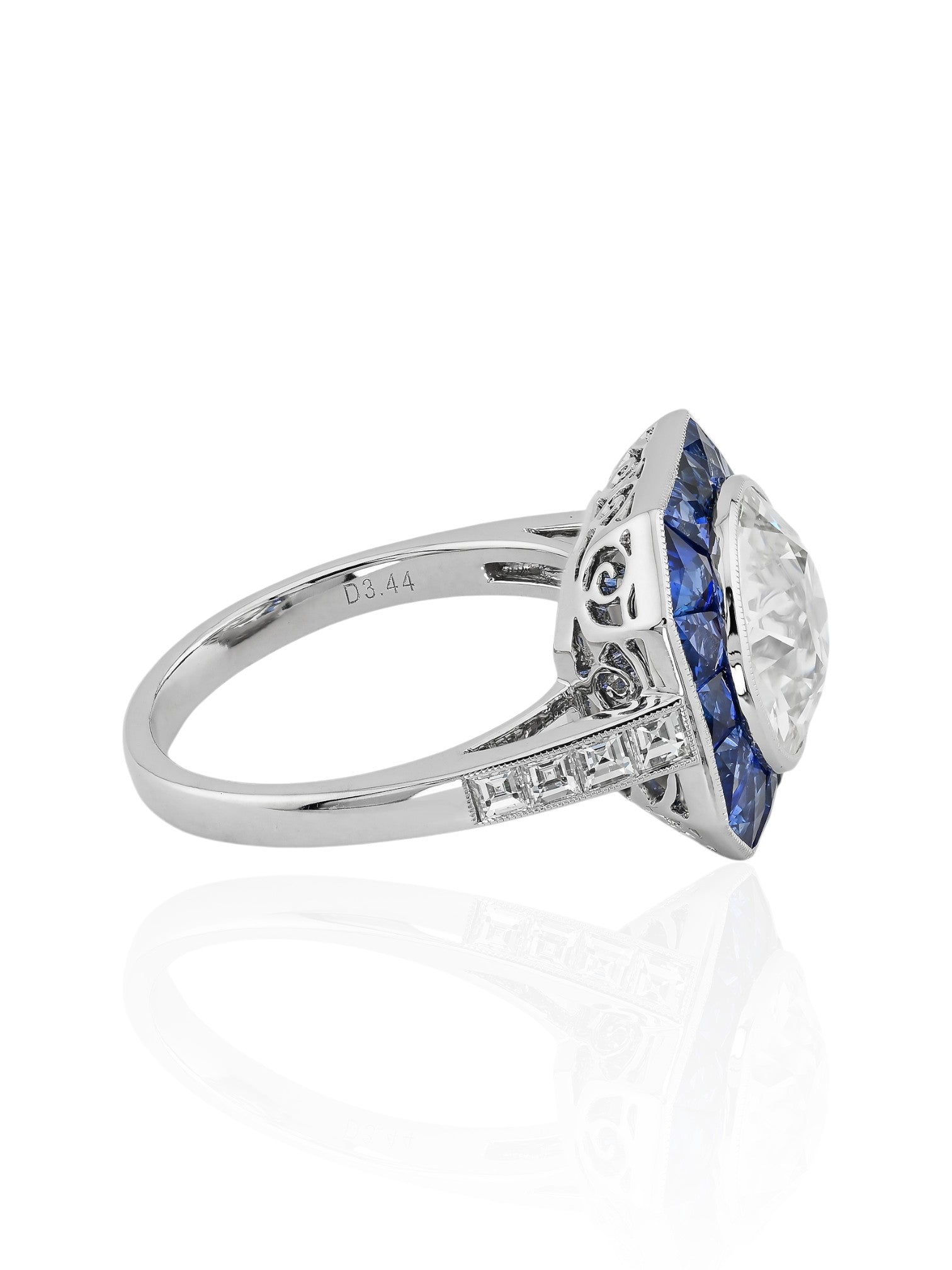 Sophia D Sapphire and Diamond Mosaic Ring Platinum
