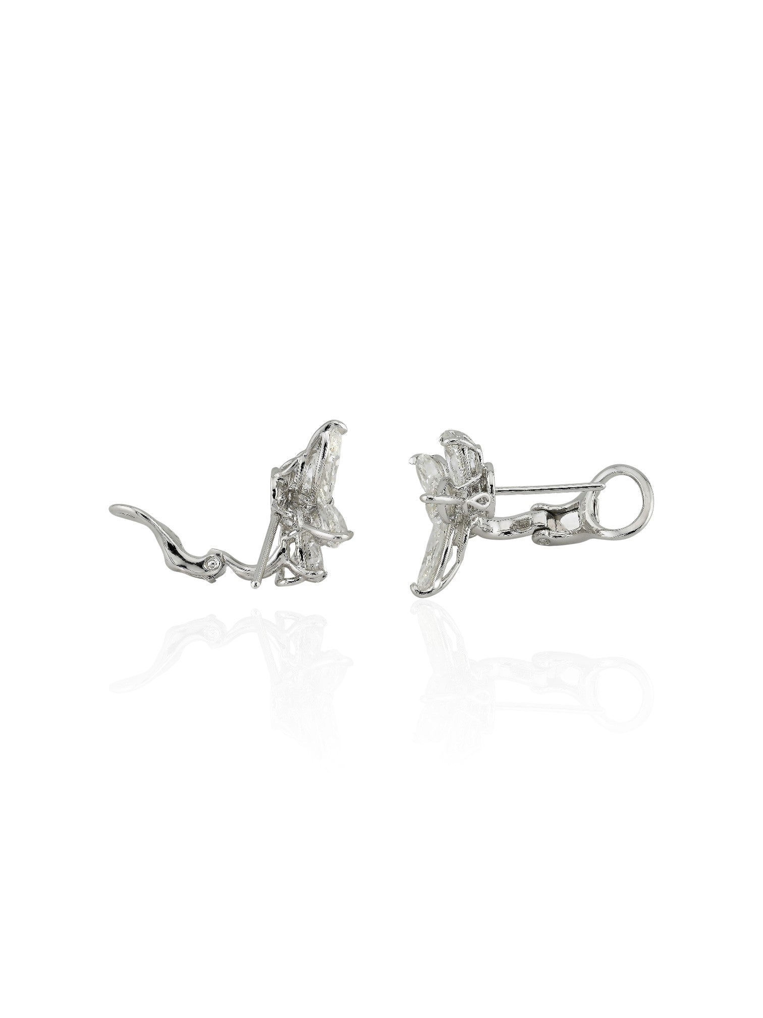 Sophia D Diamond Floral Earrings Platinum
