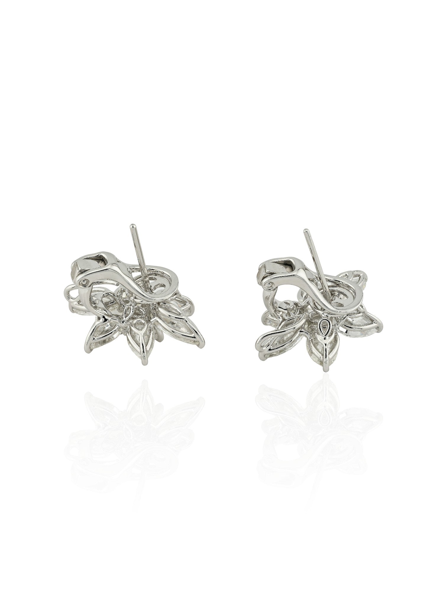 Sophia D Diamond Floral Earrings Platinum