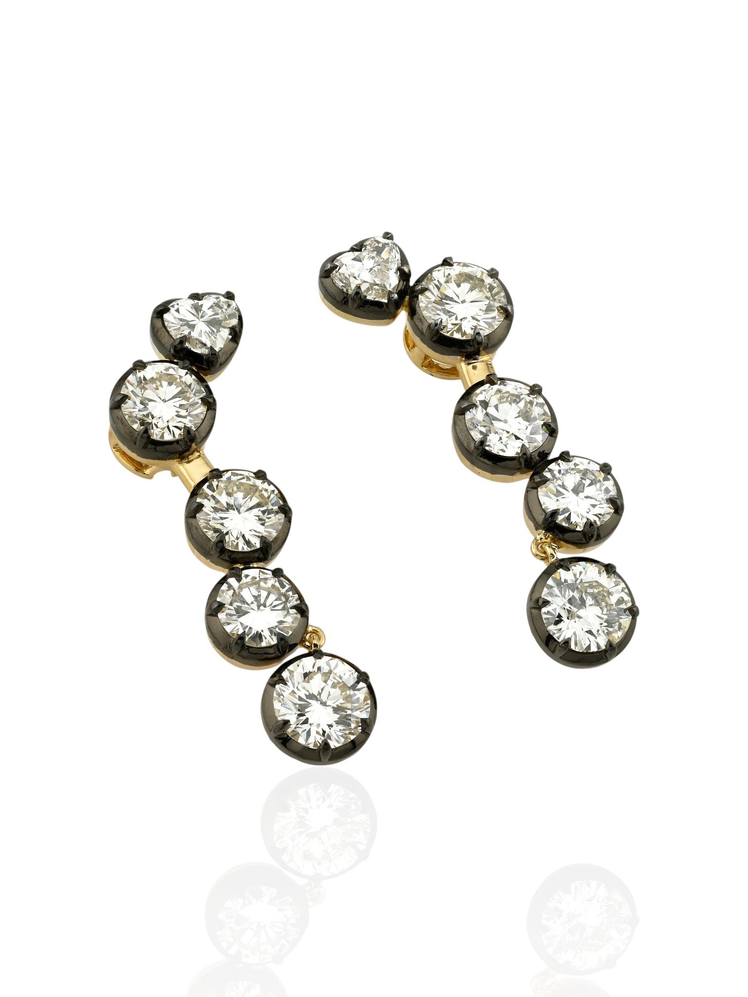 Sophia D Diamond Drop Earrings 18K Yellow Gold and Platinum