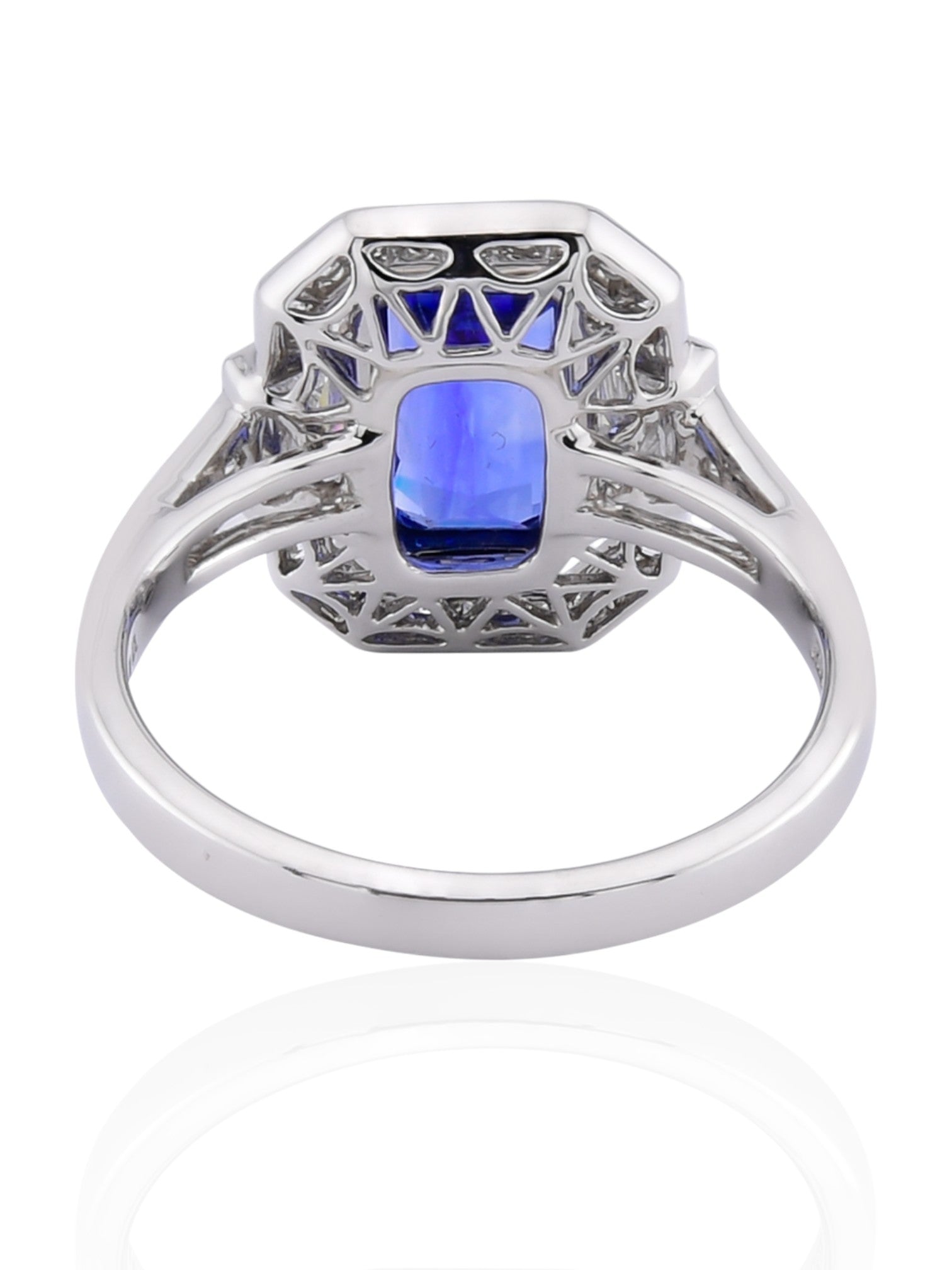 Sophia D Art Deco Sapphire & Diamond Mosaic Ring in Platinum