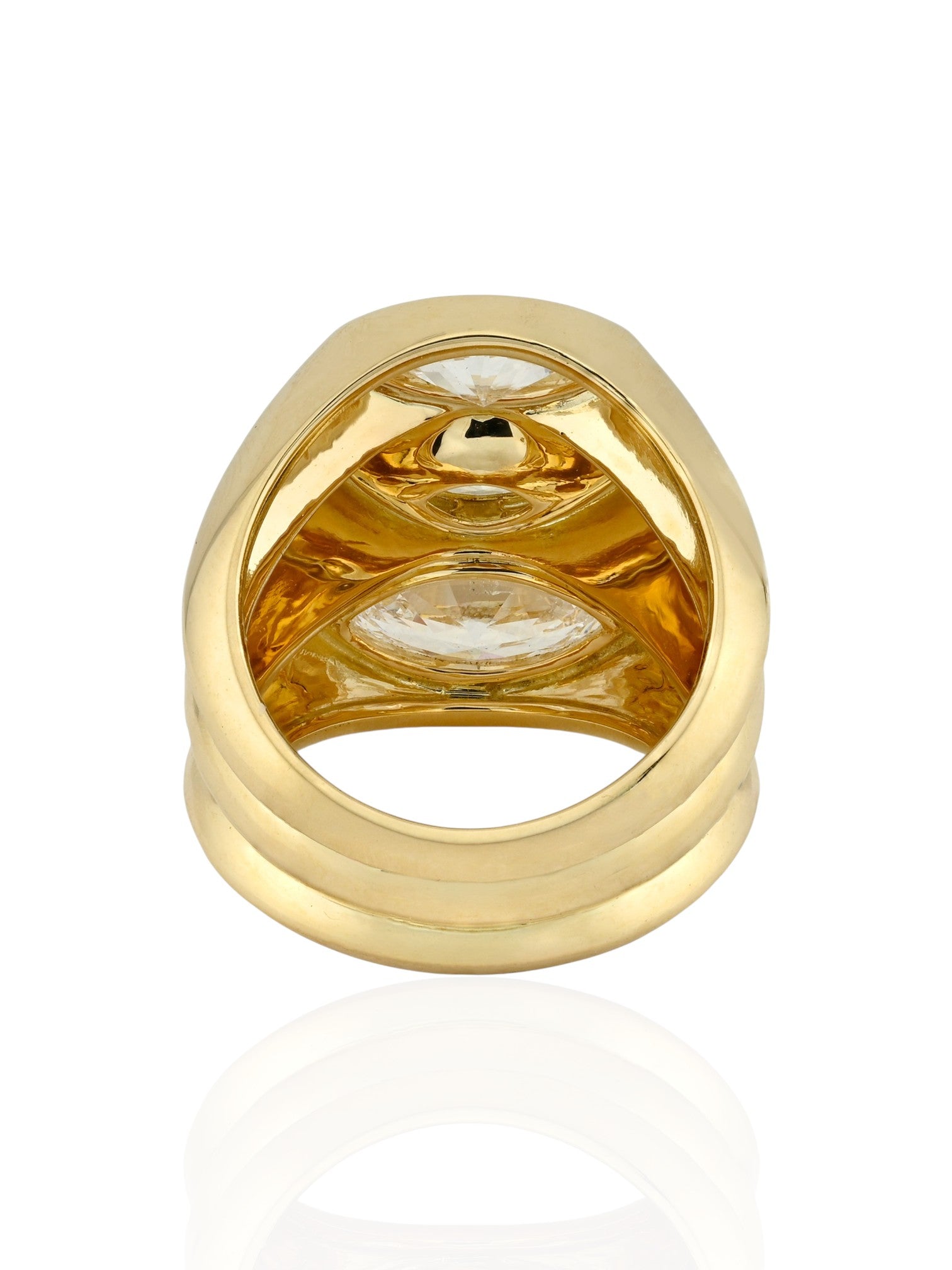 Sophia D Marquise Diamond Three Stone Ring 18K Yellow Gold