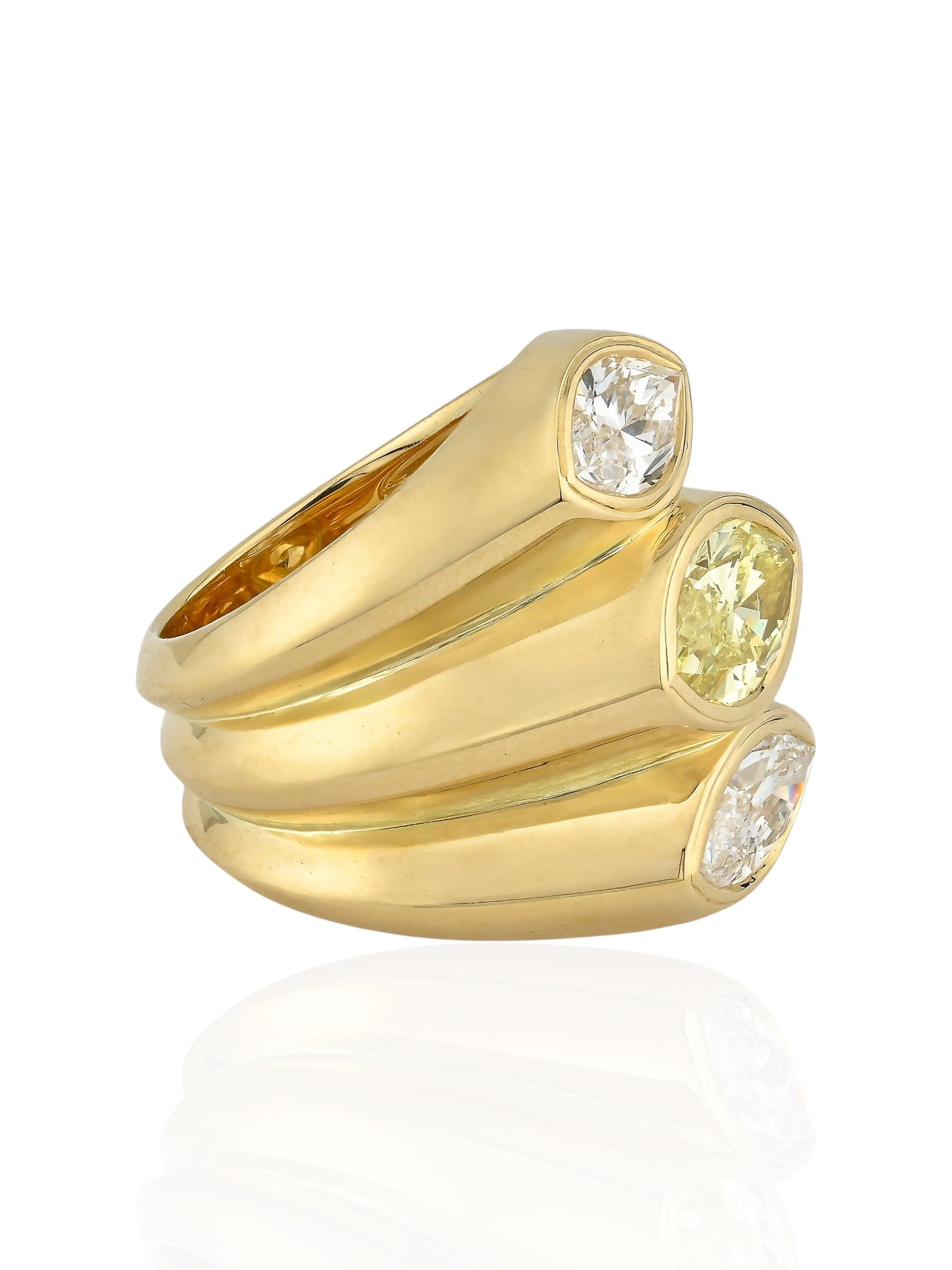 Sophia D Marquise Diamond Three Stone Ring 18K Yellow Gold