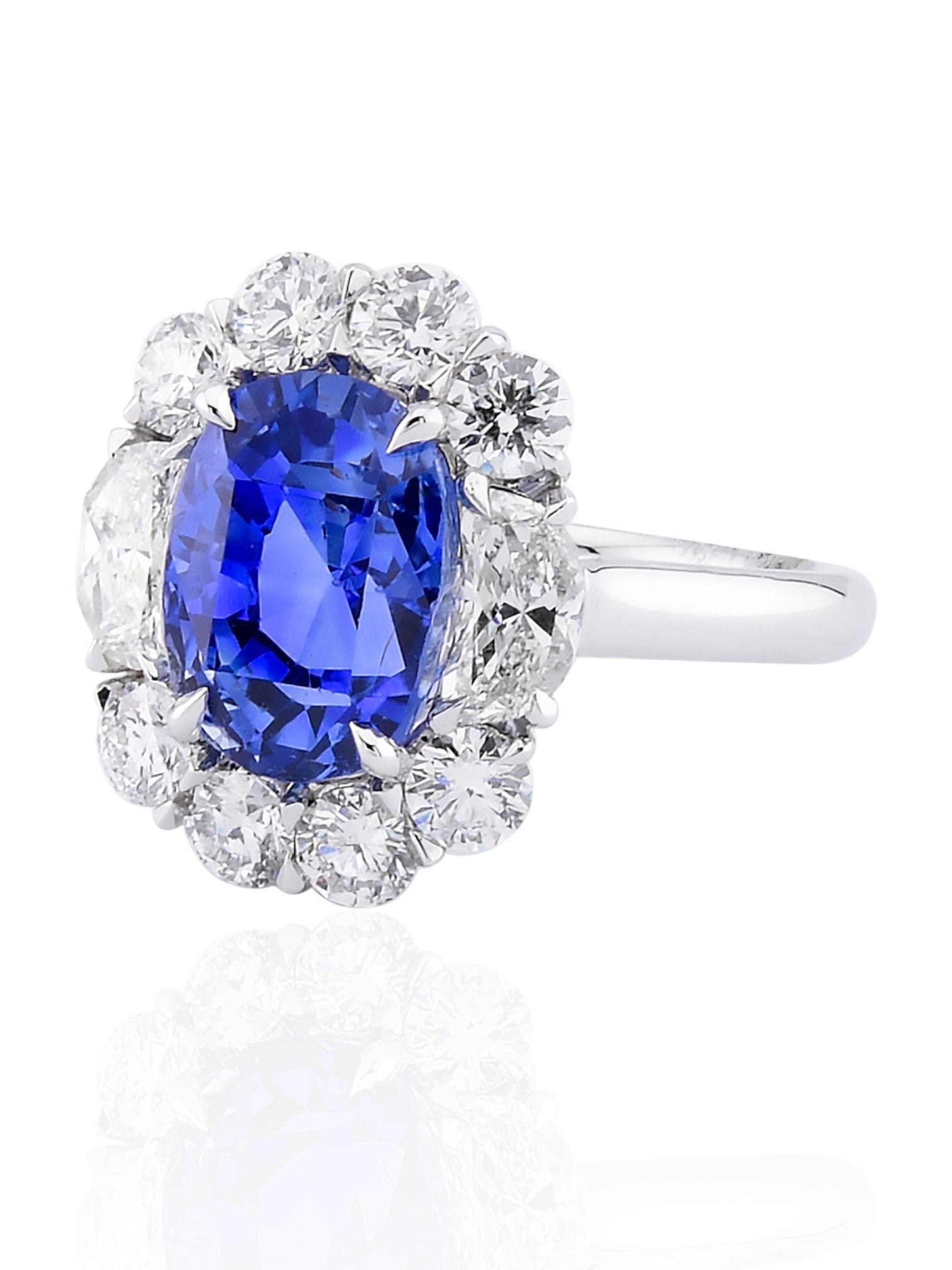 Sophia D Sapphire & Diamond “Lady Diana” Ring in Platinum