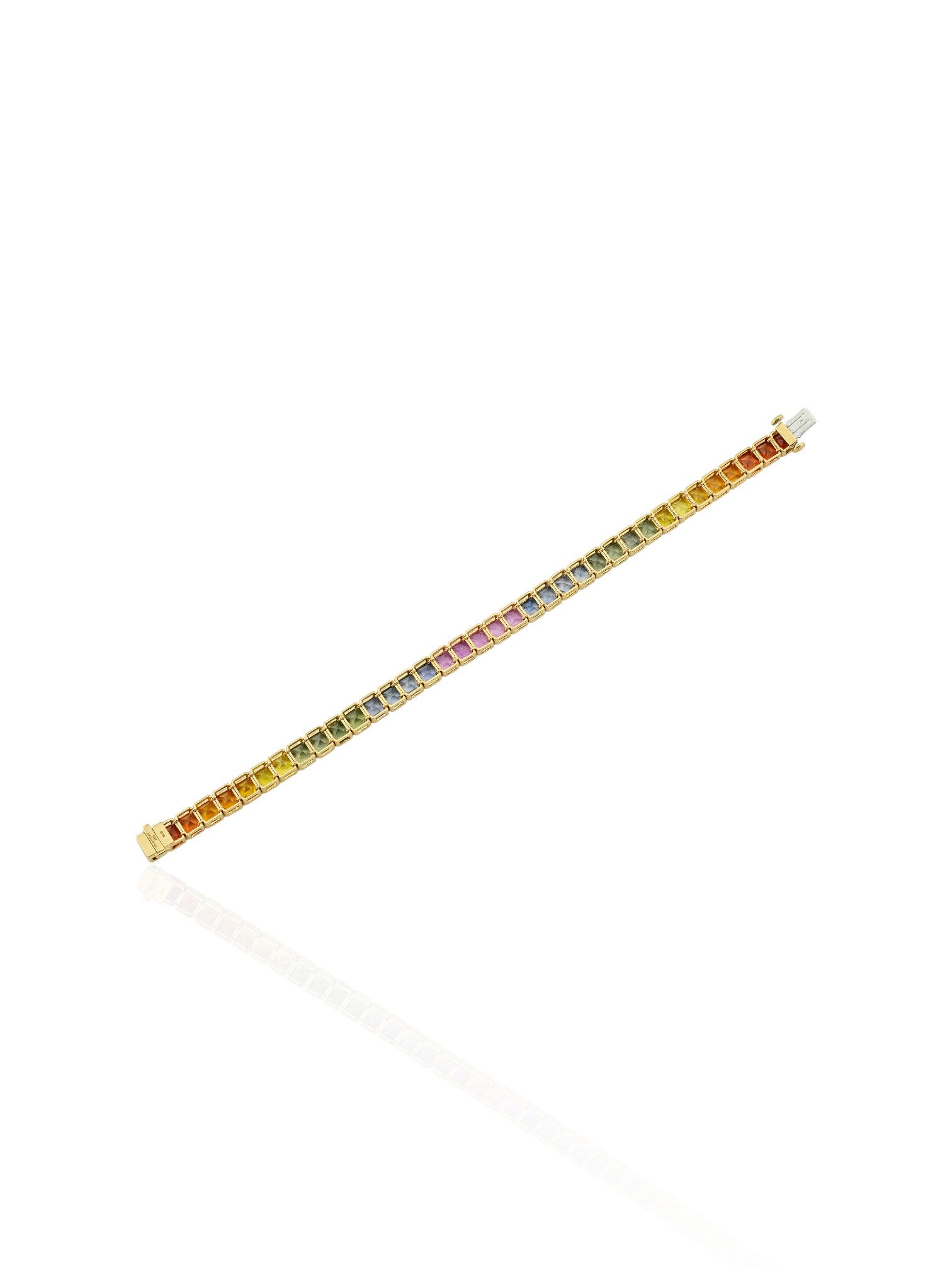 Sophia D Multi Color Sapphire Bracelet 18K Yellow Gold