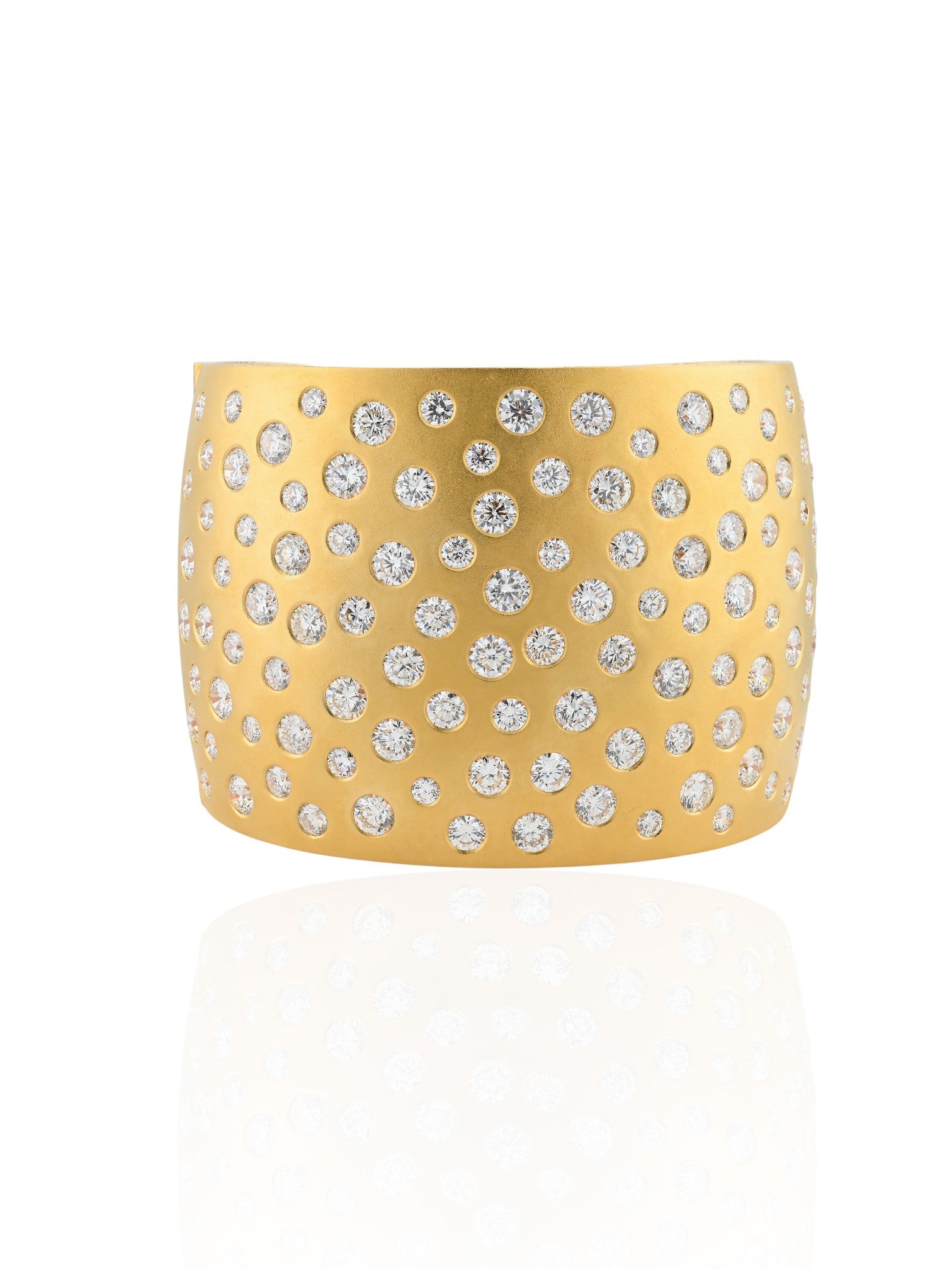 Sophia D Diamond Dome Cuff Bangle 18K Yellow Gold