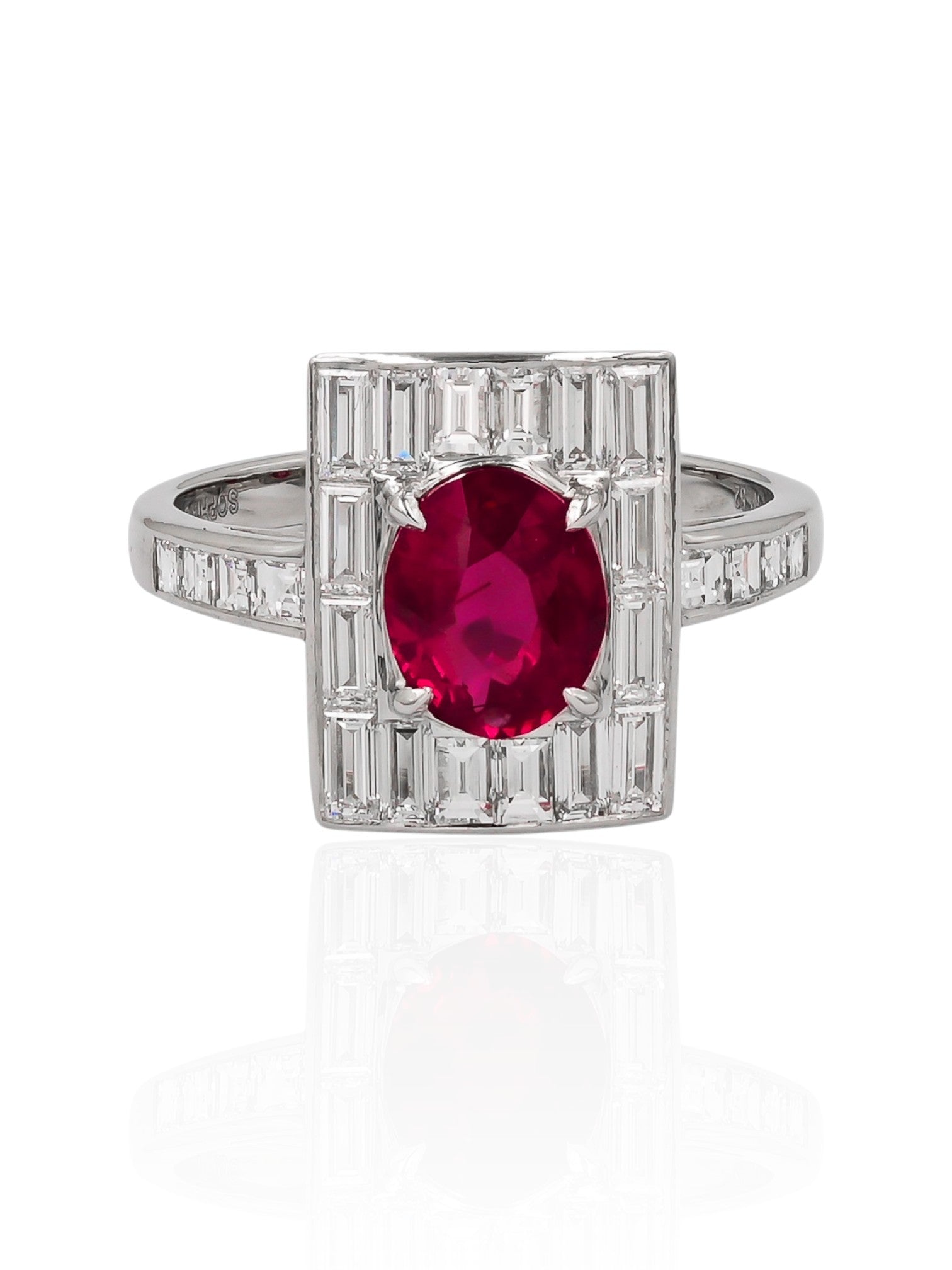 Sophia D No Heat Mozambique Ruby and Diamond Ring Platinum
