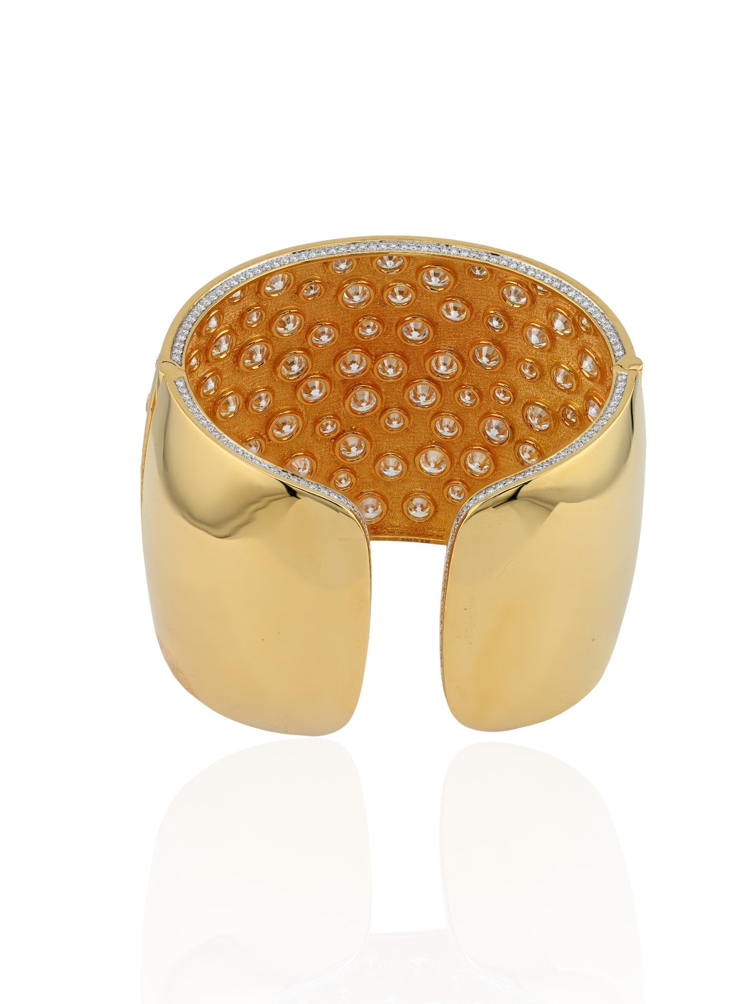 Sophia D Diamond Dome Cuff Bangle 18K Yellow Gold