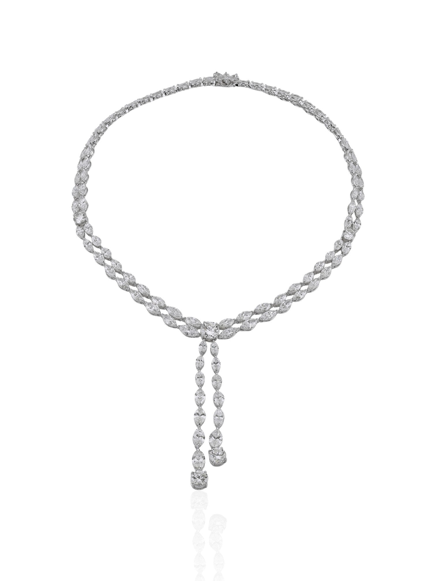 Sophia D Marquise Diamond Drop Necklace Platinum