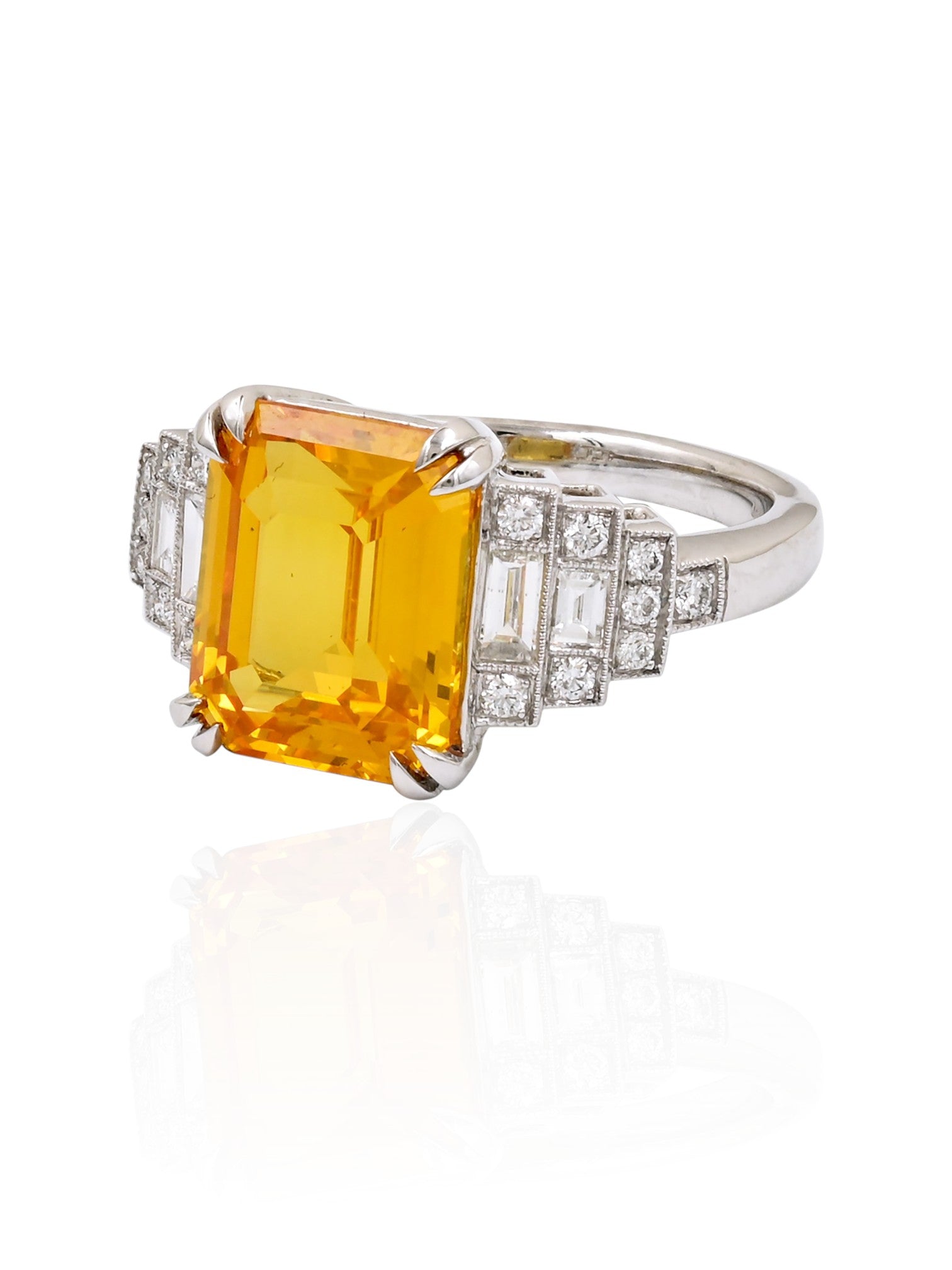Sophia D Yellow Sapphire and Diamond Ring Platinum