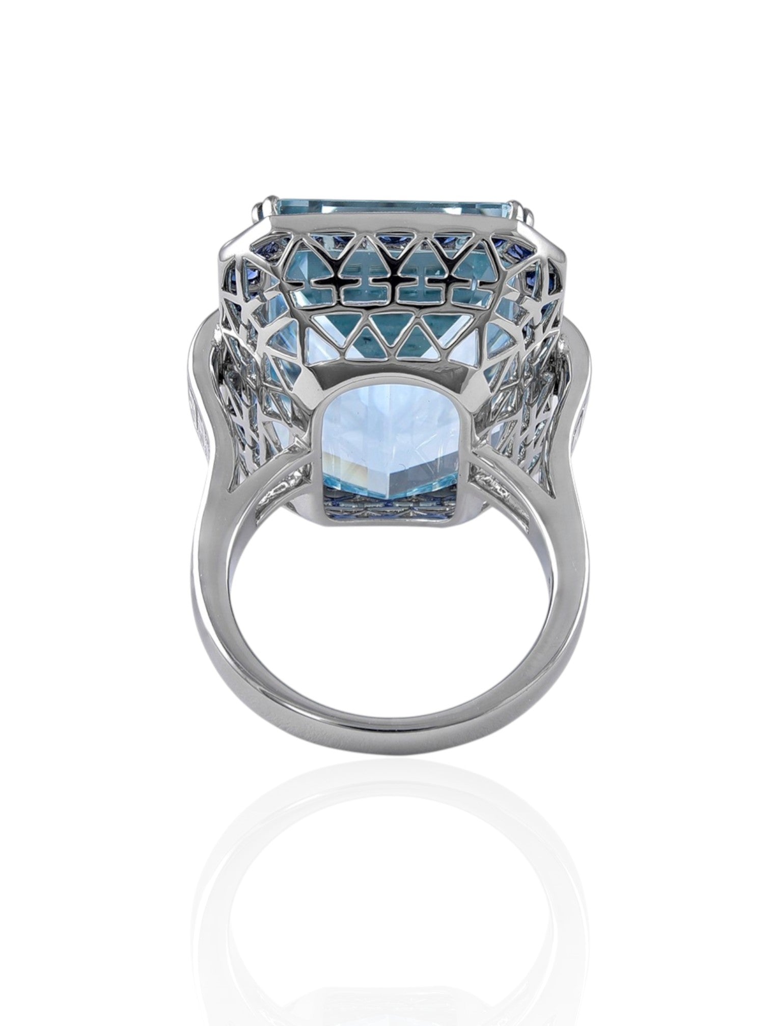 Sophia D Aquamarine Sapphire and Diamond Ring Platinum