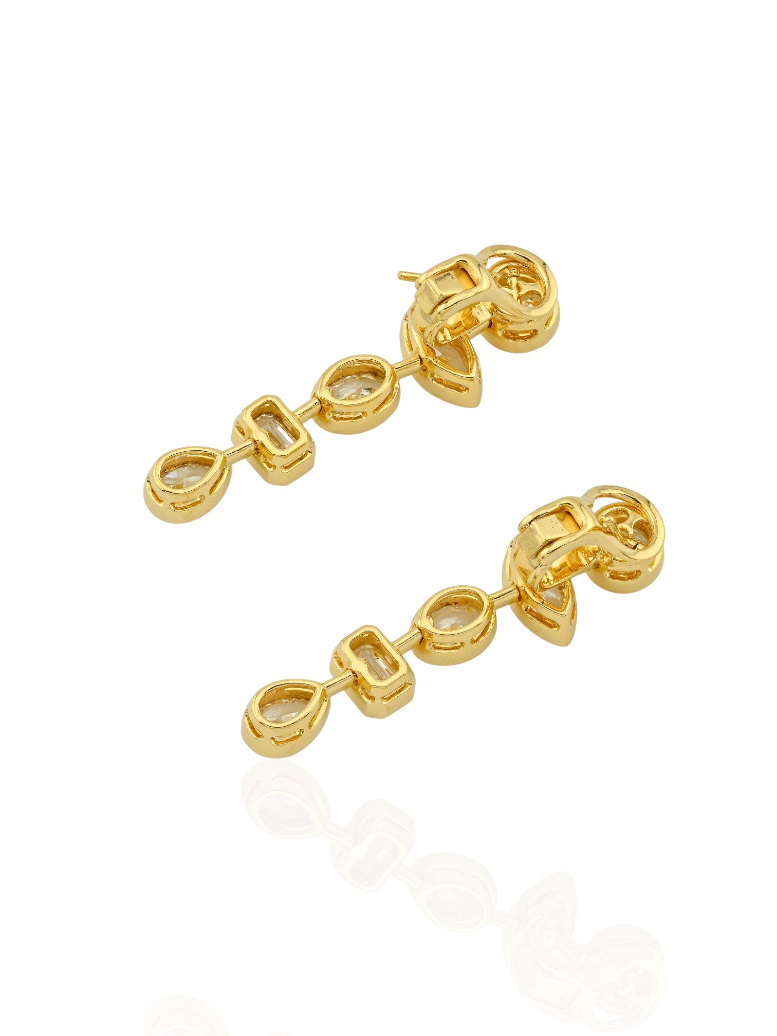 Sophia D Mixed Cut Diamond Drop Earrings 18K Yellow Gold